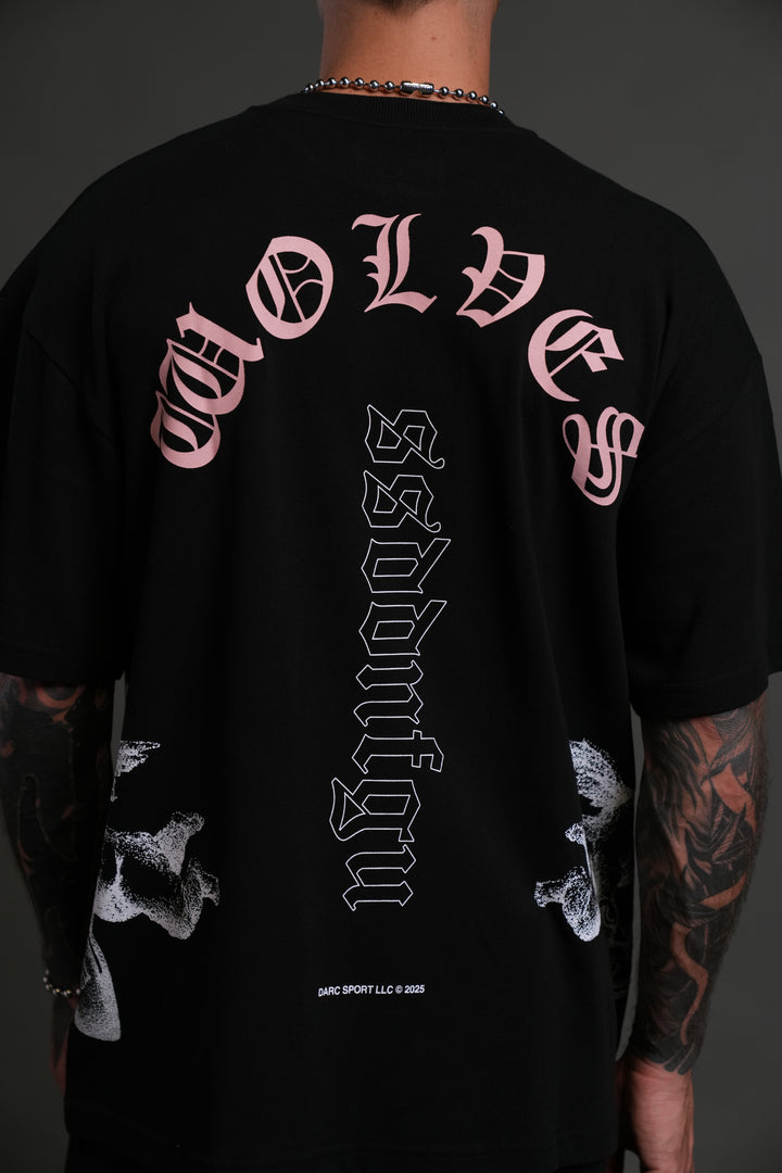 Won't Give Up "Premium" Oversized Tee in Black