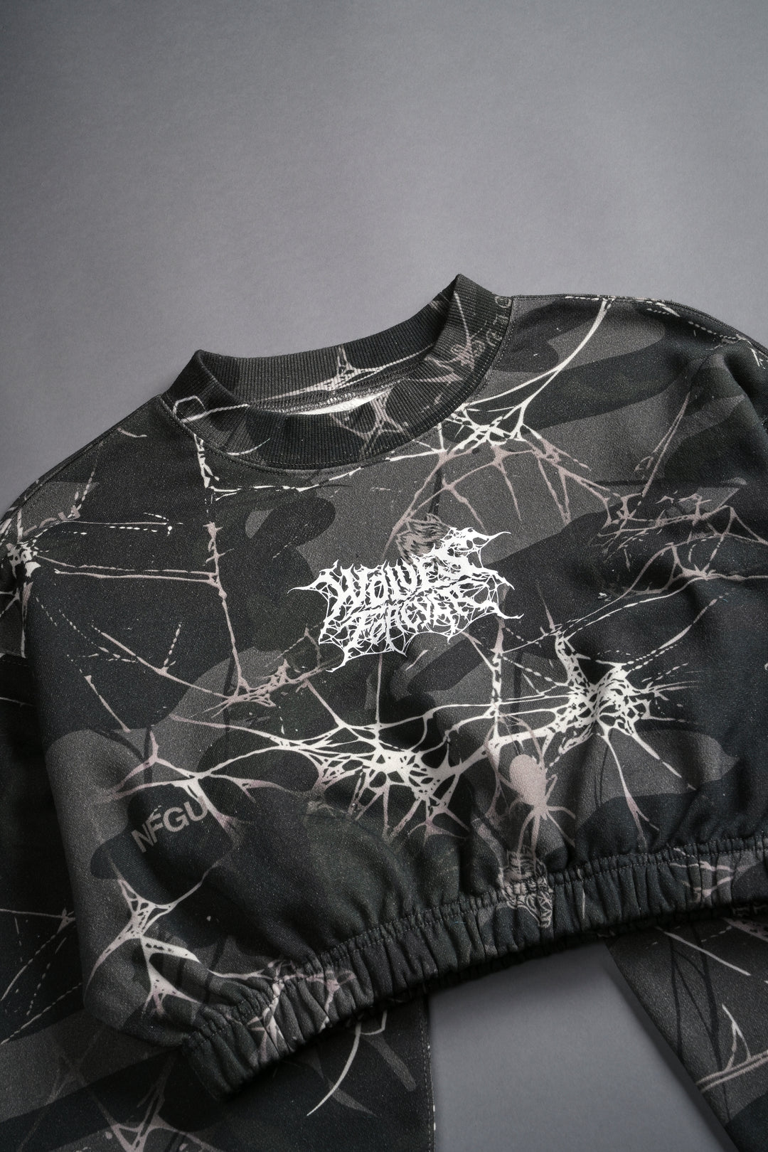 Darc Web "Gwen" (Cropped) Crewneck in Spider Camo