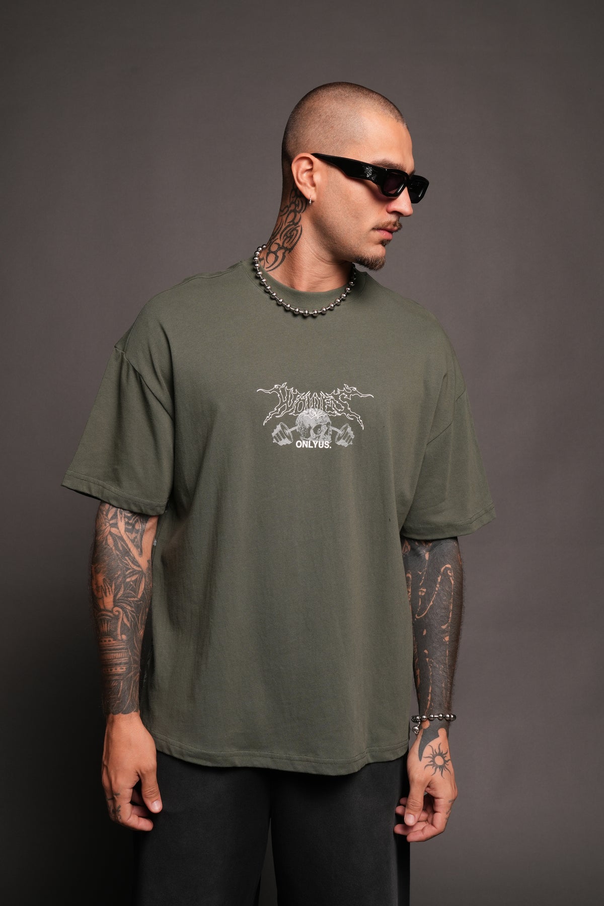 Wolves Bodybuilding Club Premium Tee In Green Ivy