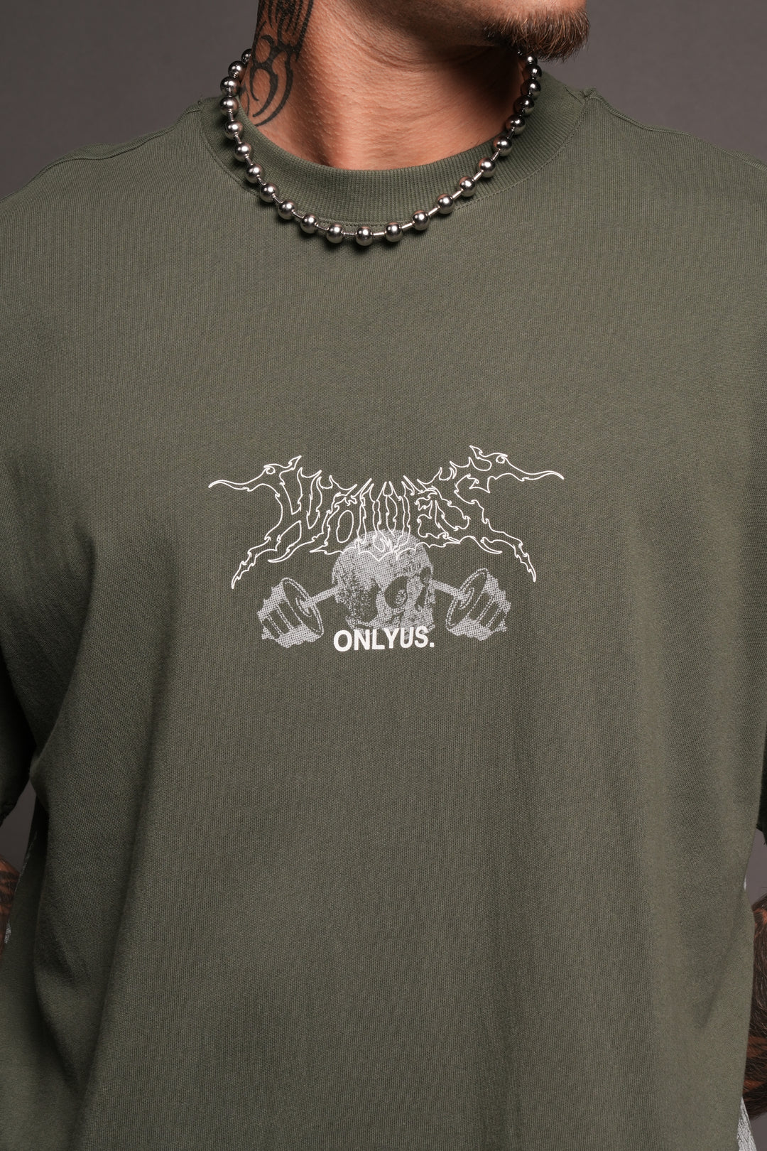 Wolves Bodybuilding Club Premium Tee In Green Ivy