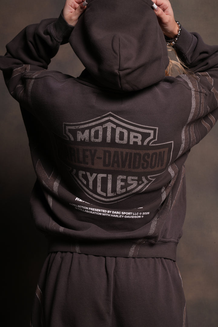 Real Recognize Real Unisex "Pierce" Hoodie in Darc Brown Drift Wash