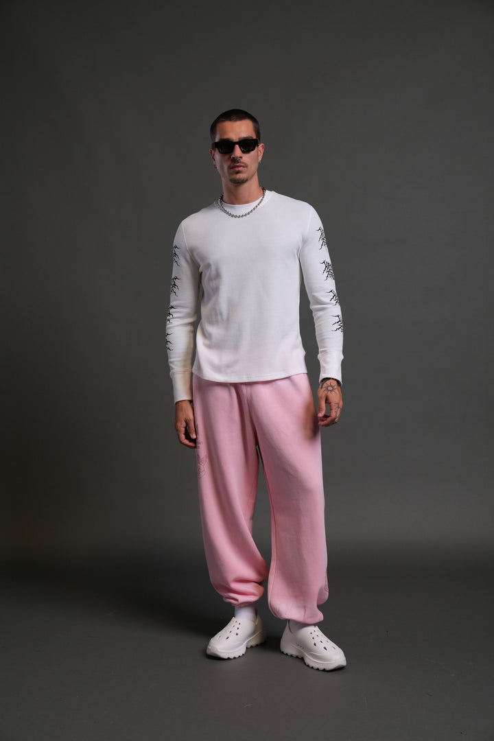 Heart Cherub Unisex Lightweight Lounger Sweat Pants in Cherry Blossom Halo Wash