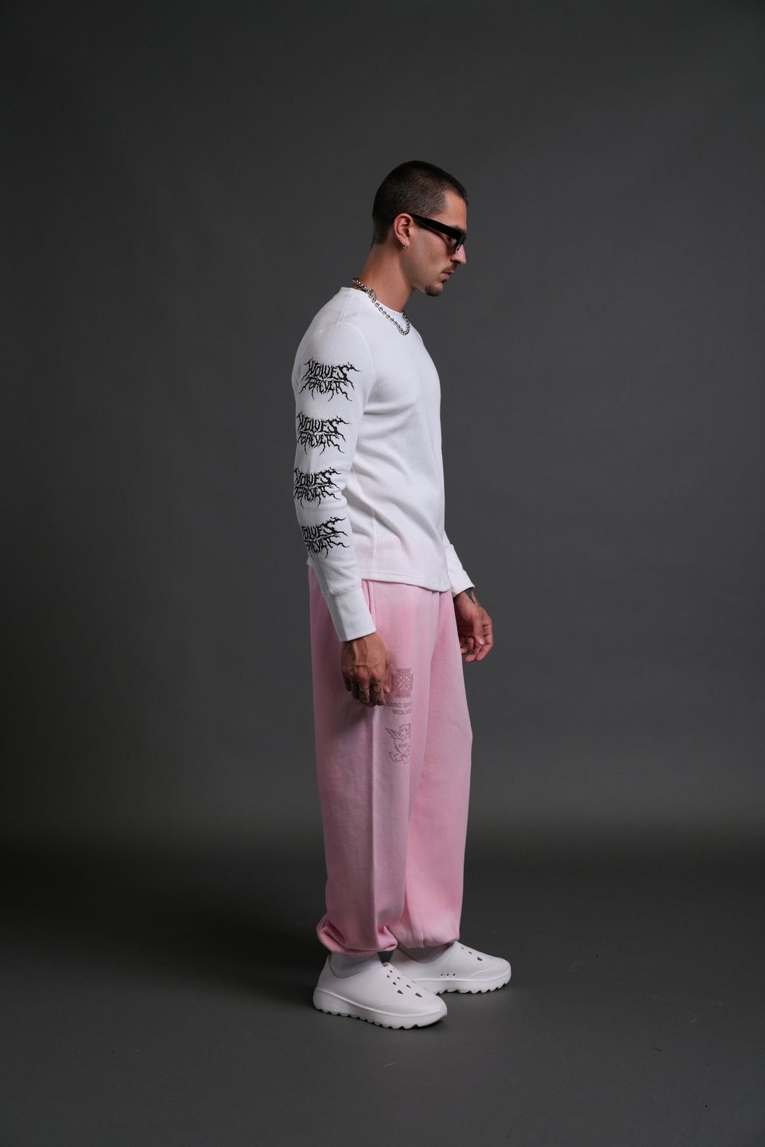 Heart Cherub Unisex Lightweight Lounger Sweat Pants in Cherry Blossom Halo Wash