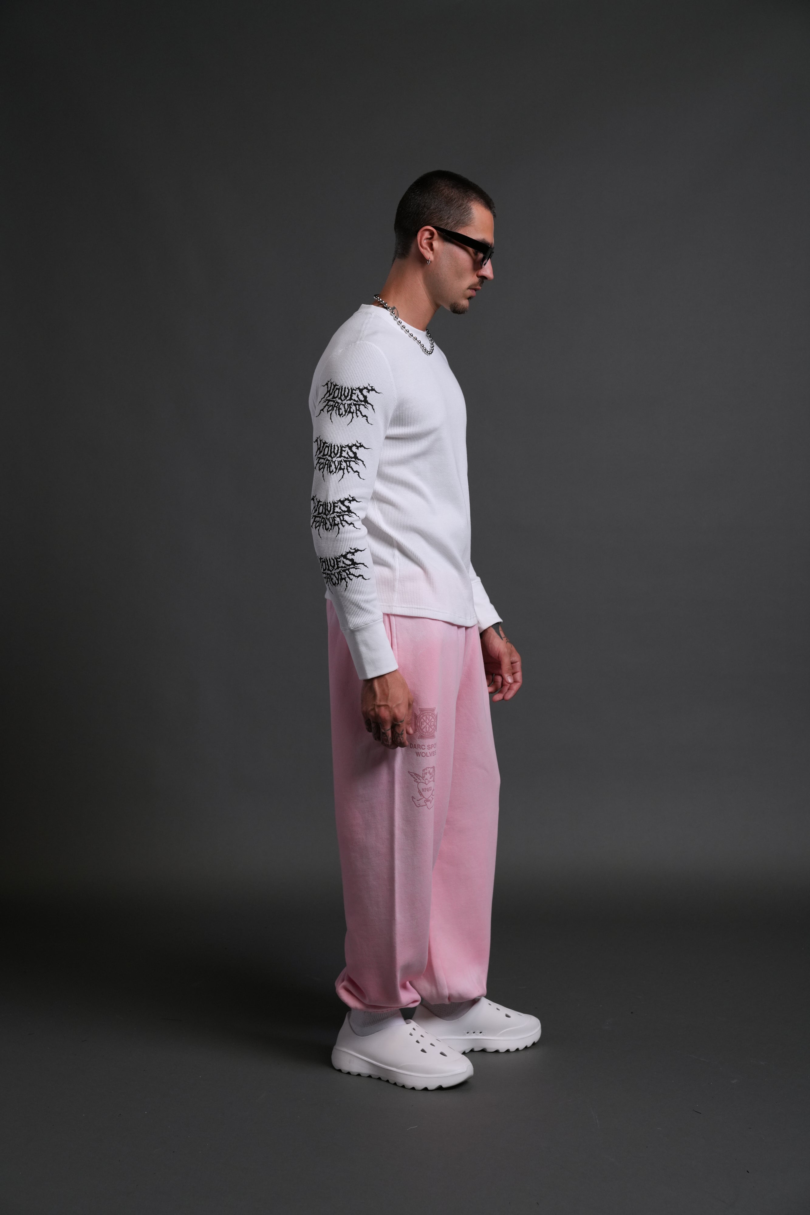 Heart Cherub Unisex Lightweight Lounger Sweat Pants in Cherry Blossom Halo Wash