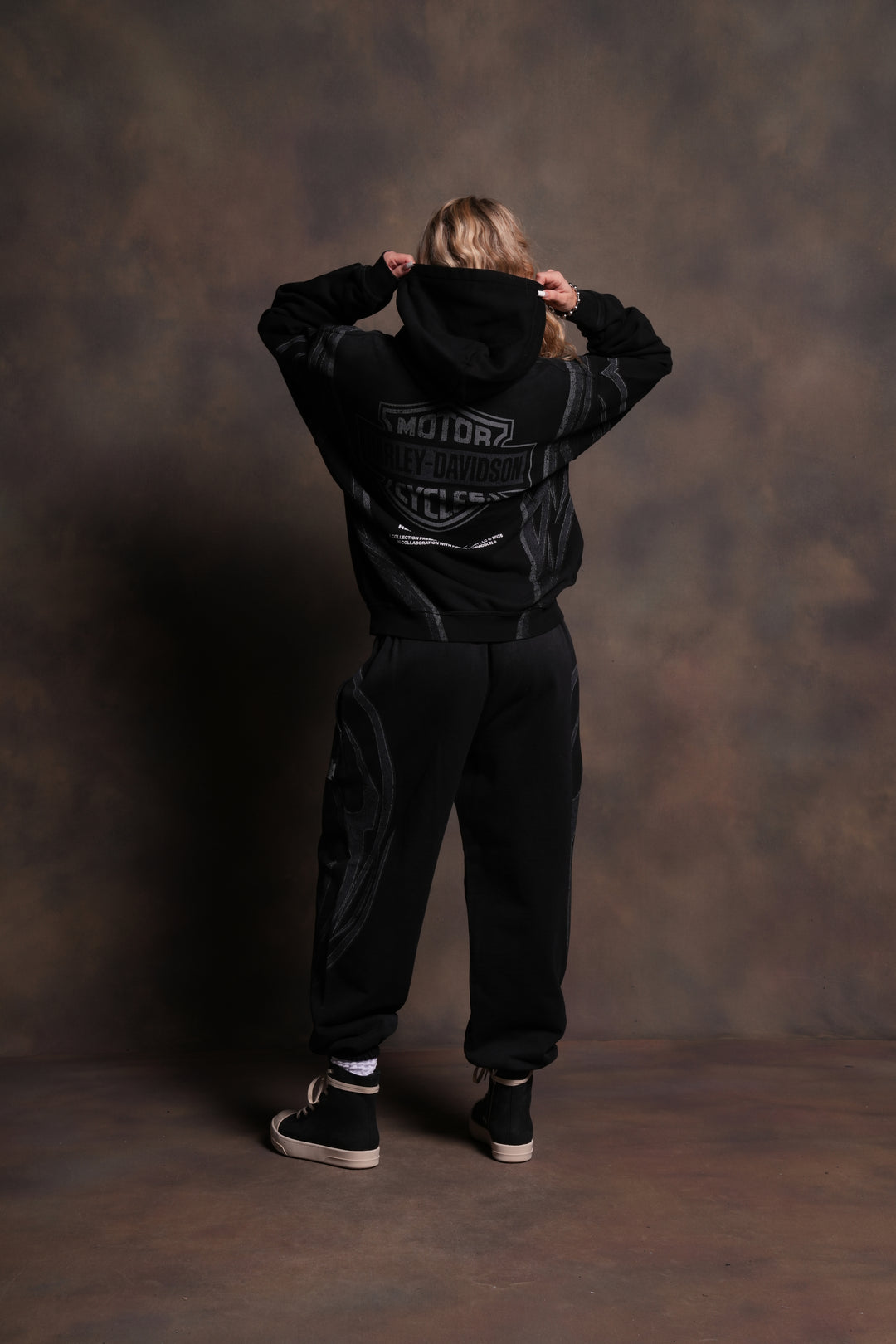 Real Recognize Real Unisex "Pierce" Hoodie in Black Drift Wash