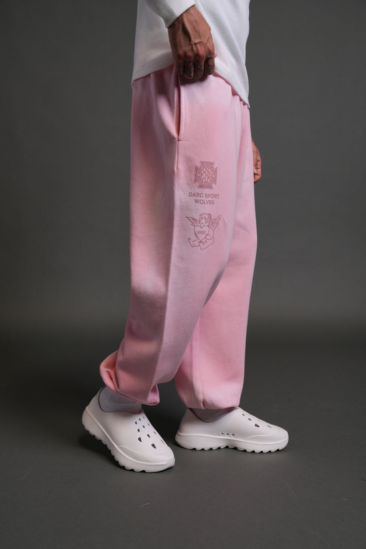 Heart Cherub Unisex Lightweight Lounger Sweat Pants in Cherry Blossom Halo Wash