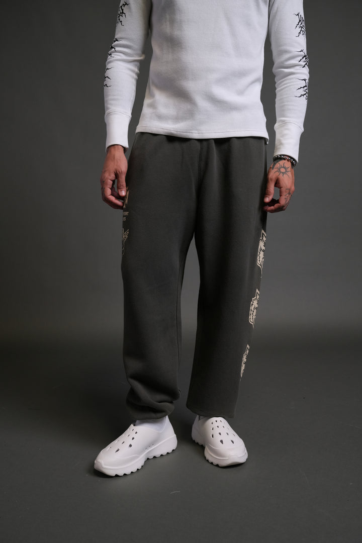 Heart Cherub Lightweight Lounger Sweat Pants in Wolf Gray Halo Wash