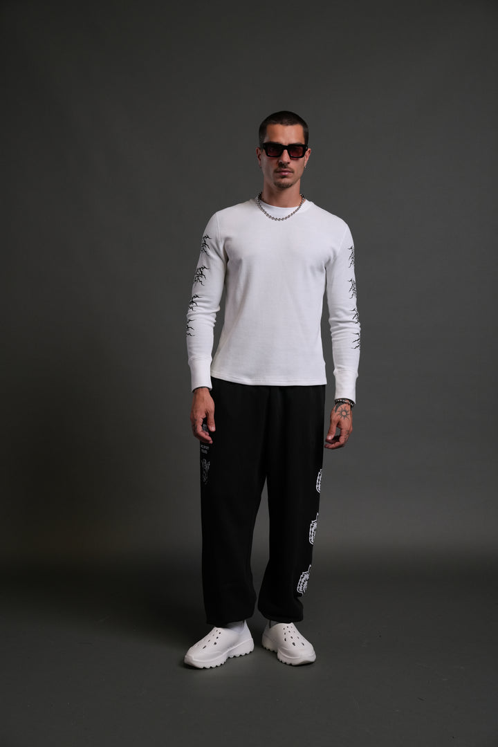 Heart Cherub Lightweight Lounger Sweat Pants in Black