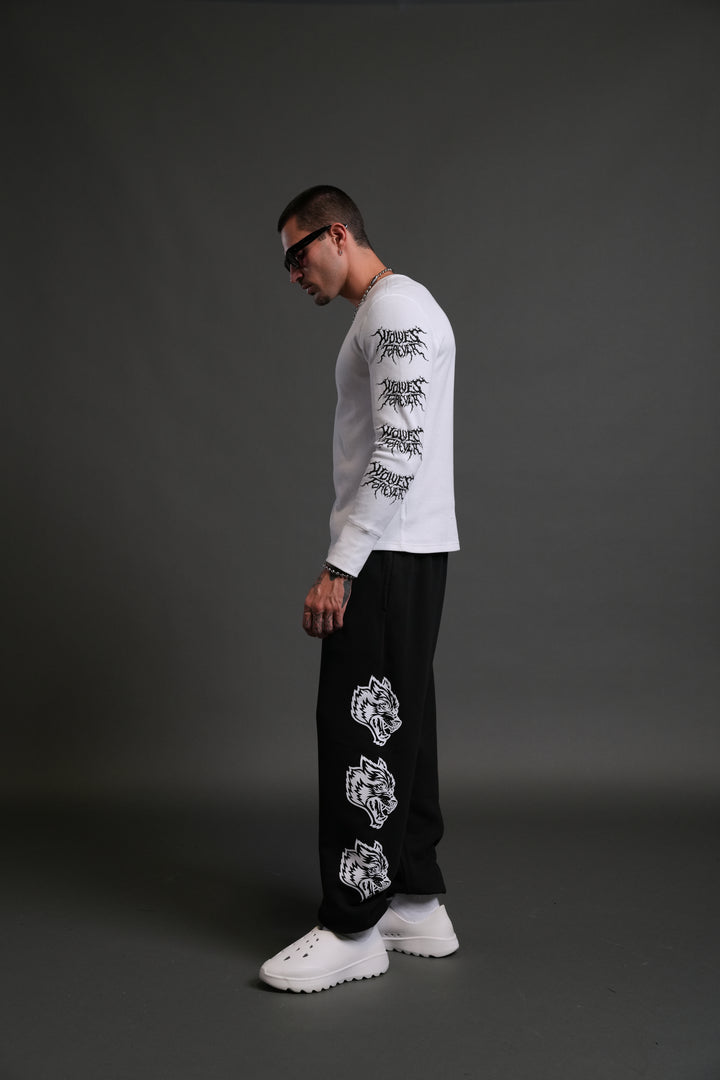 Heart Cherub Lightweight Lounger Sweat Pants in Black