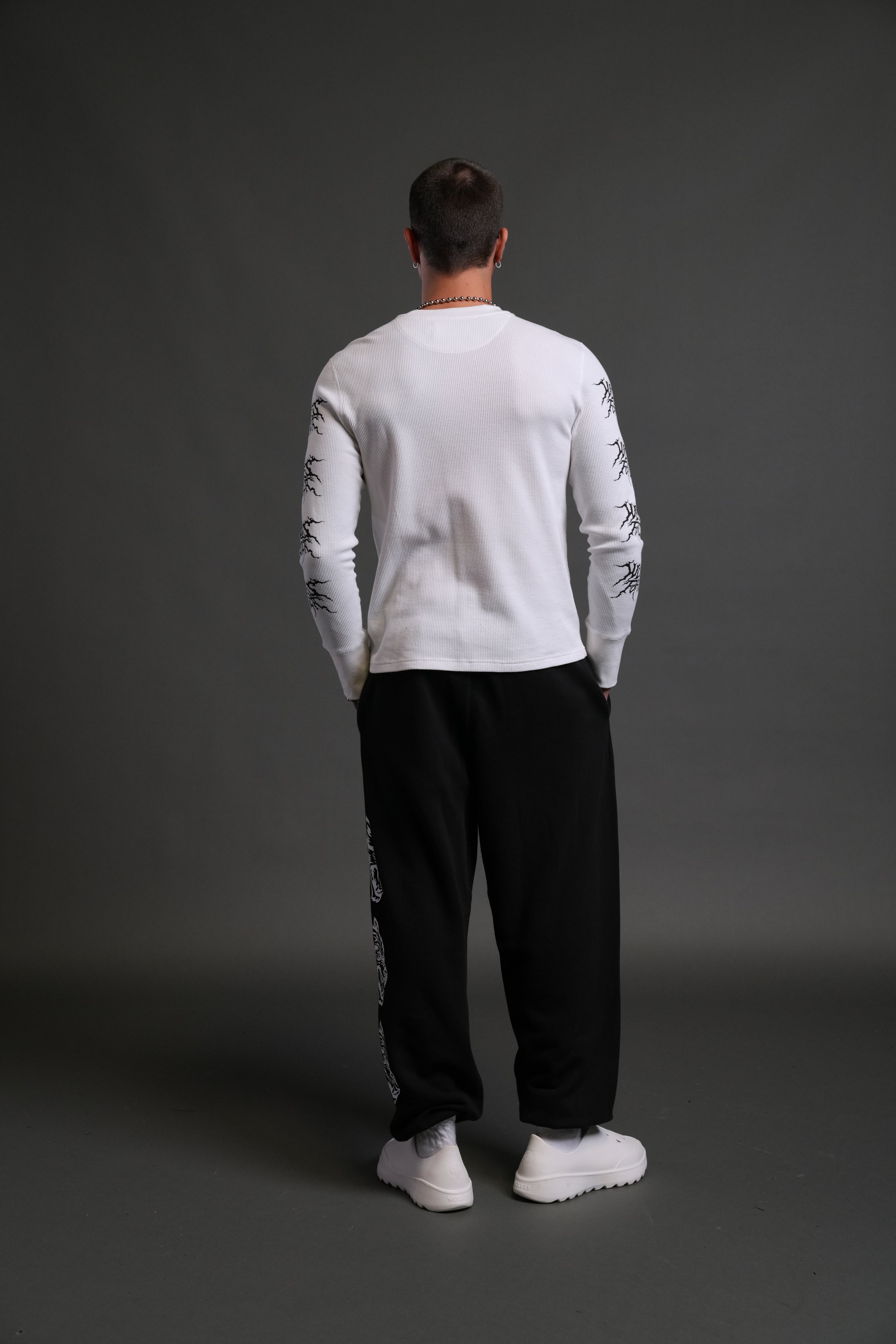 Heart Cherub Lightweight Lounger Sweat Pants in Black