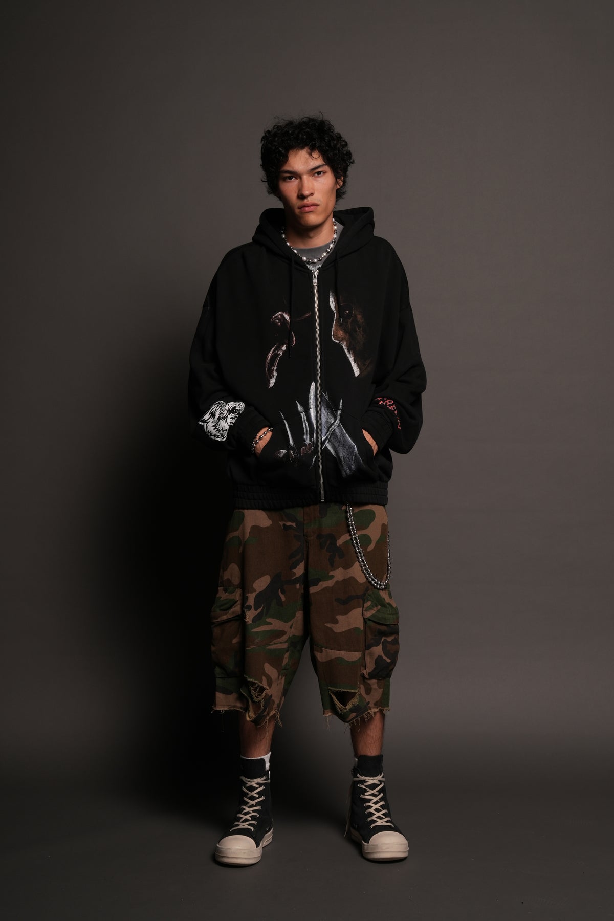 Freddy Vs Jason Chambers Zip Hoodie In Black