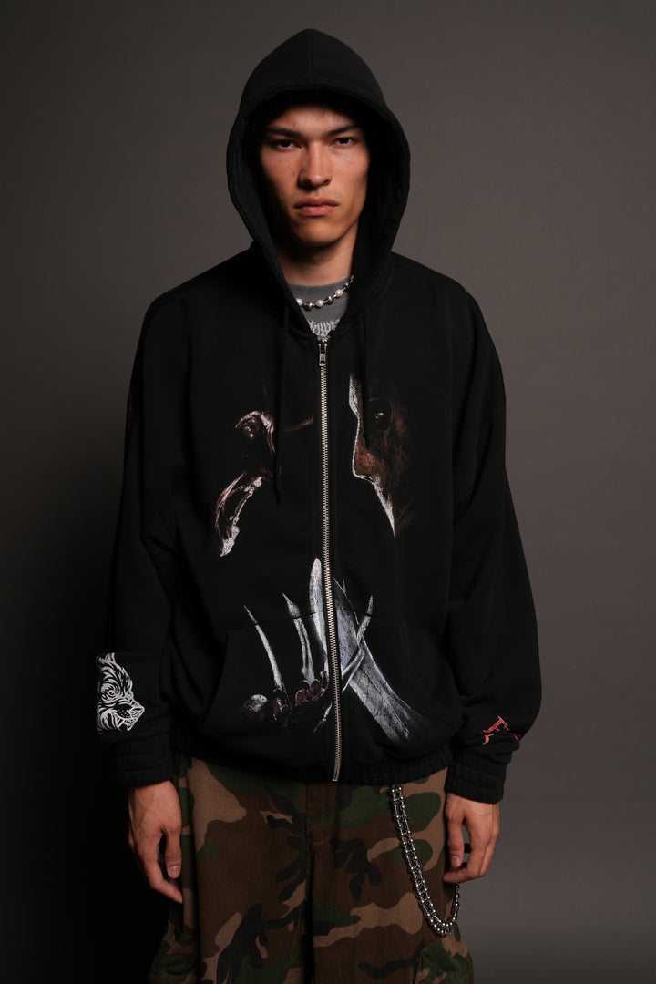 Freddy Vs Jason Chambers Zip Hoodie In Black