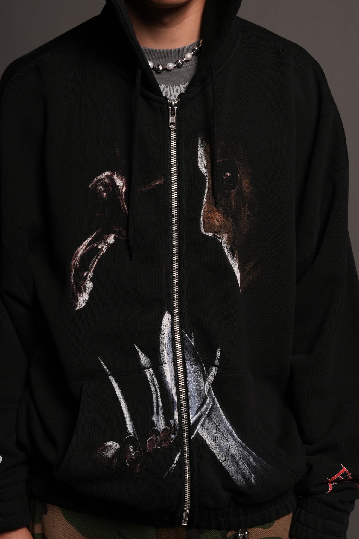 Freddy Vs Jason Chambers Zip Hoodie In Black