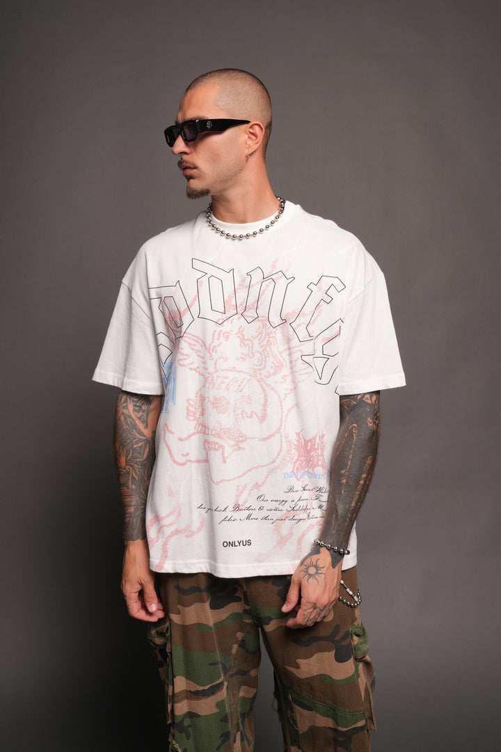 Cherub Flame Premium Tee In Cream