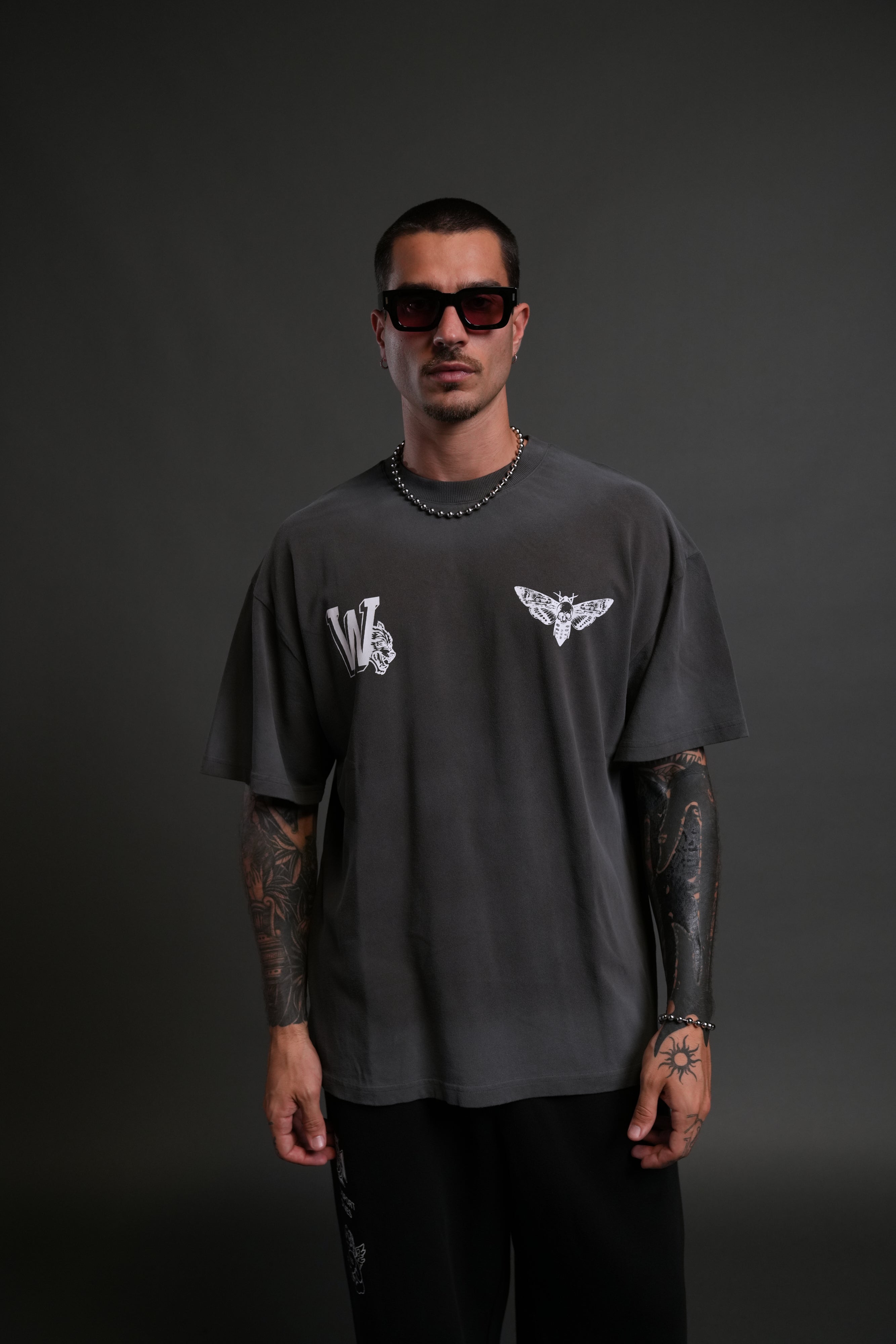 Fight Cancer 2025 "Premium" Oversized Tee in Wolf Gray/Yellow Drift Wash