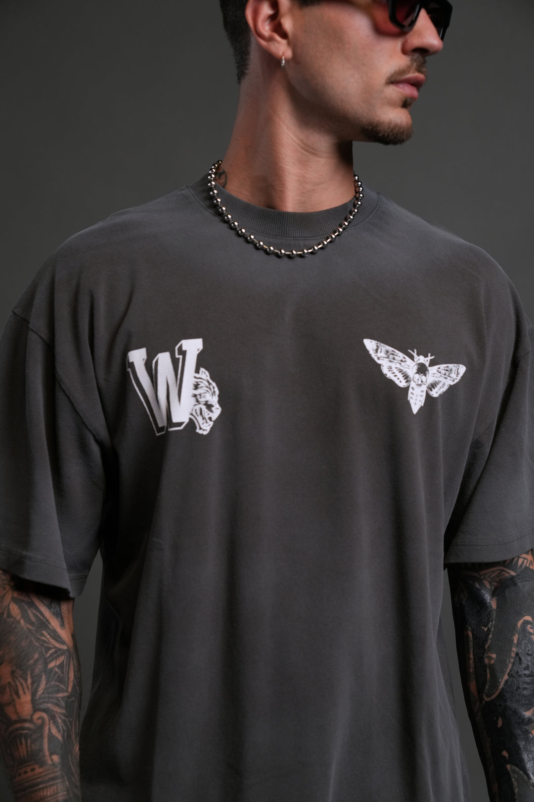 Fight Cancer 2025 "Premium" Oversized Tee in Wolf Gray/Yellow Drift Wash