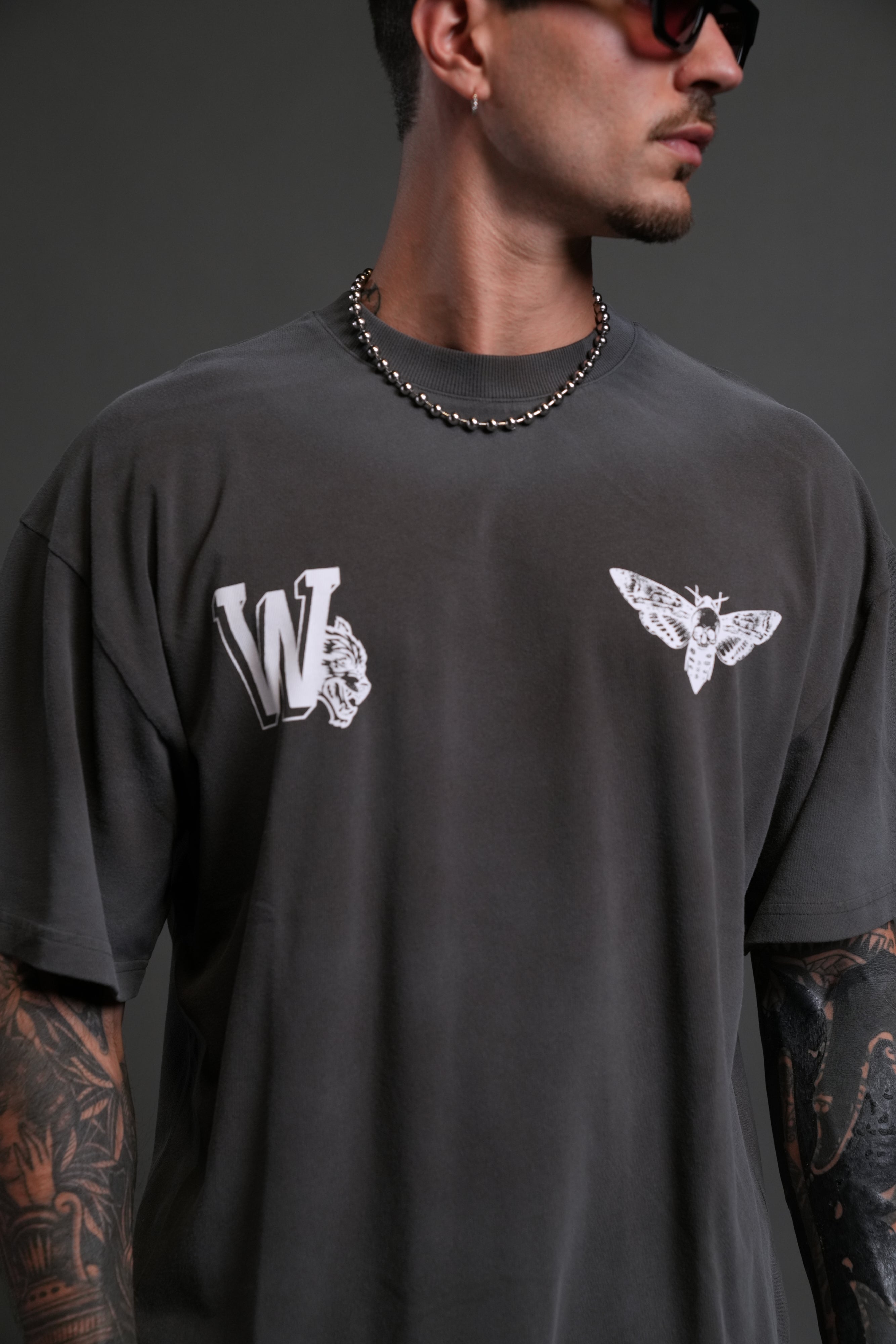 Fight Cancer 2025 "Premium" Oversized Tee in Wolf Gray/Yellow Drift Wash