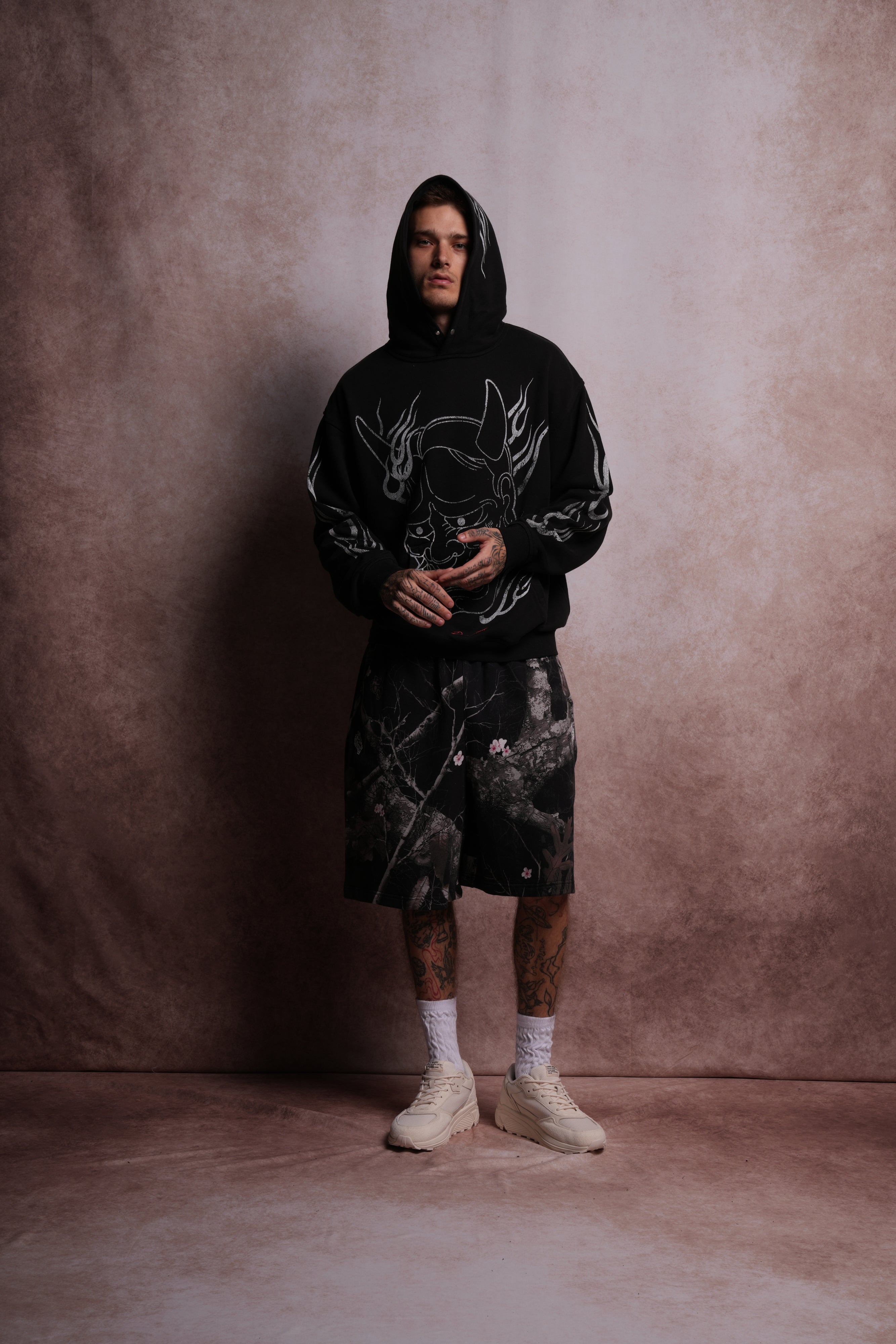 Oni Fire "Pierce" Hoodie in Black