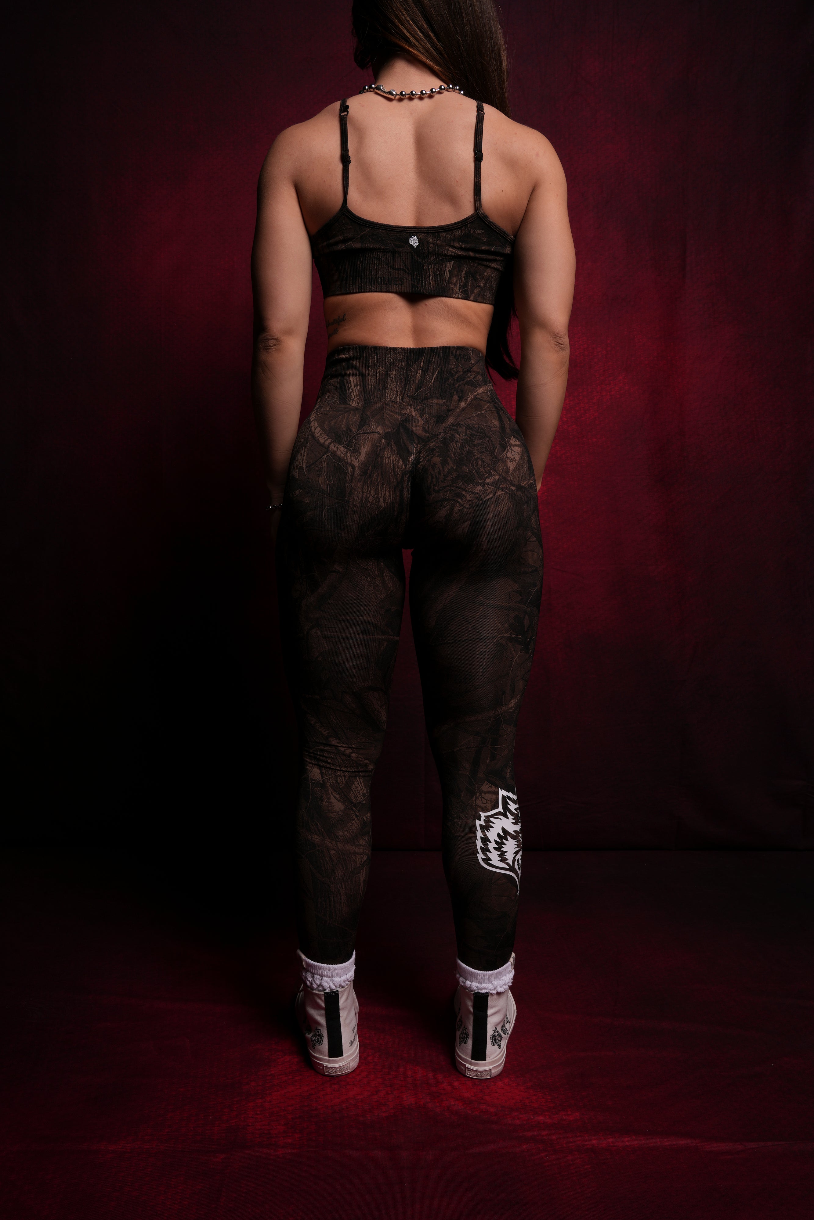 Hesh Forever "Everson Seamless" Scrunch Leggings in Brown Driftwood Forest Camo