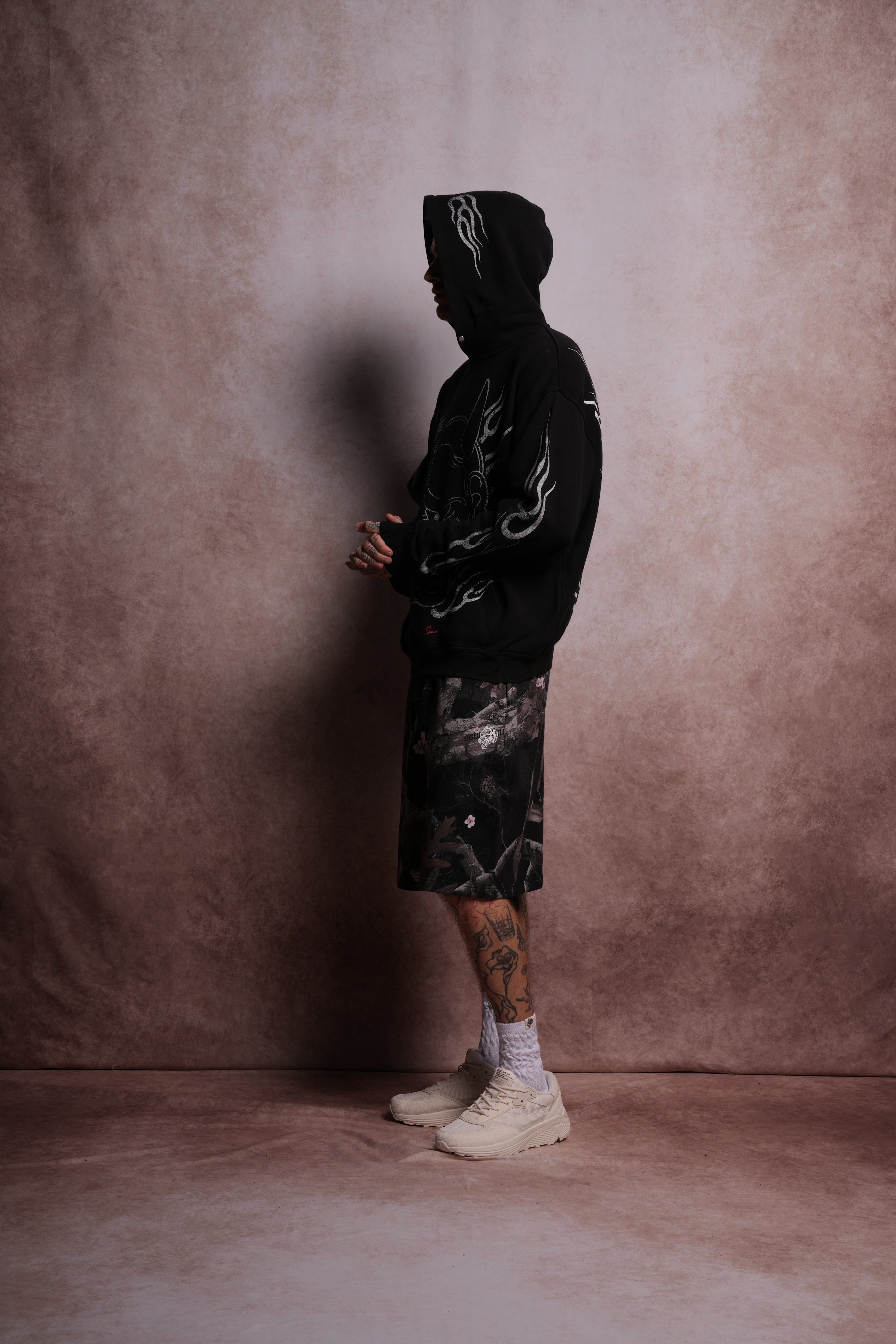 Oni Fire "Pierce" Hoodie in Black