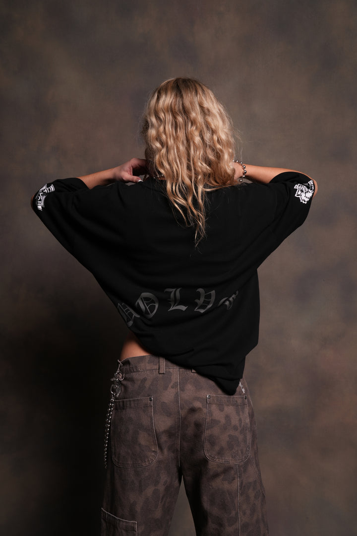 Our Clubs "Premium" Oversized Tee in Black/Black