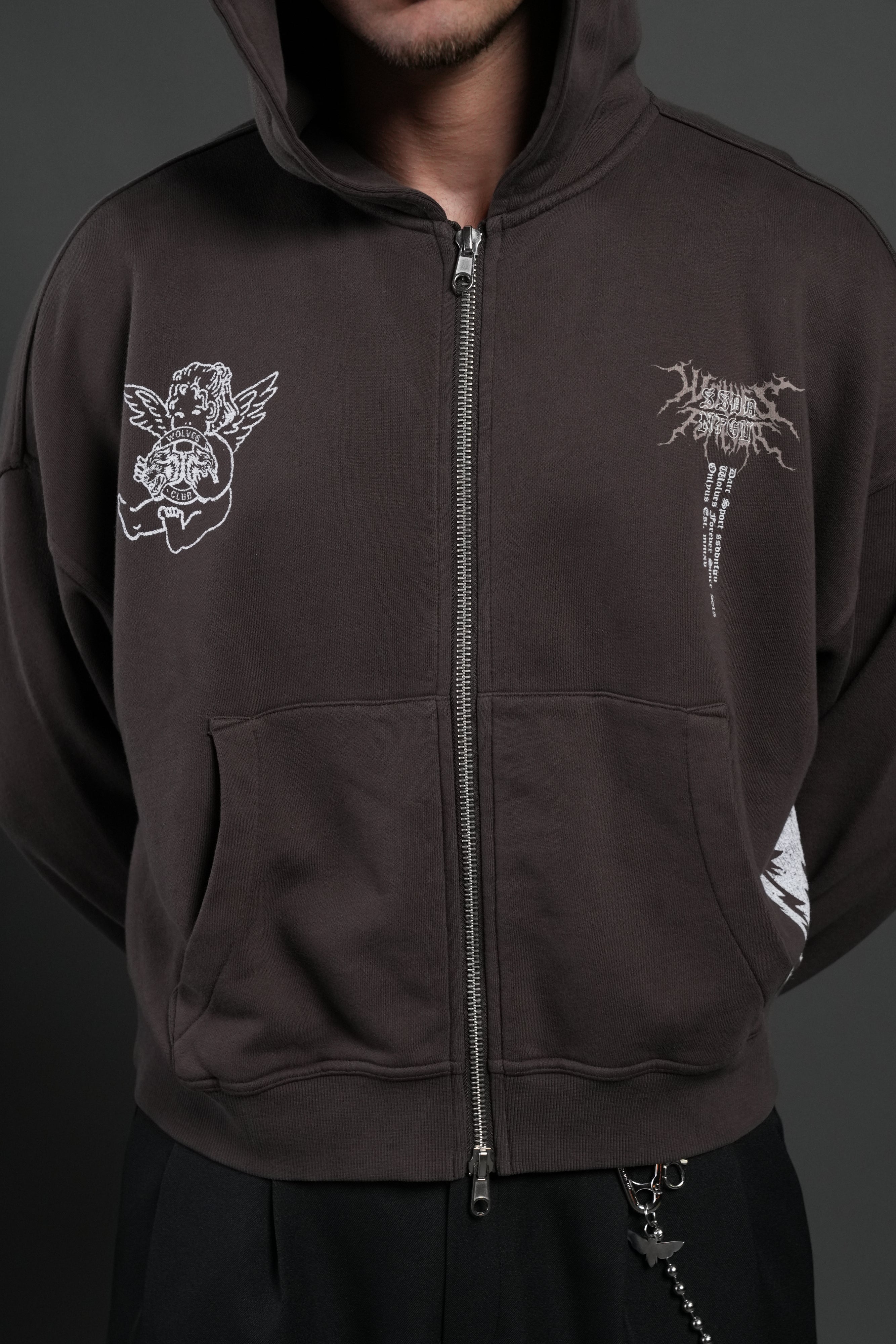 No Weapon Hesh Vex Double Zip Hoodie in Darc Brown – DarcSport