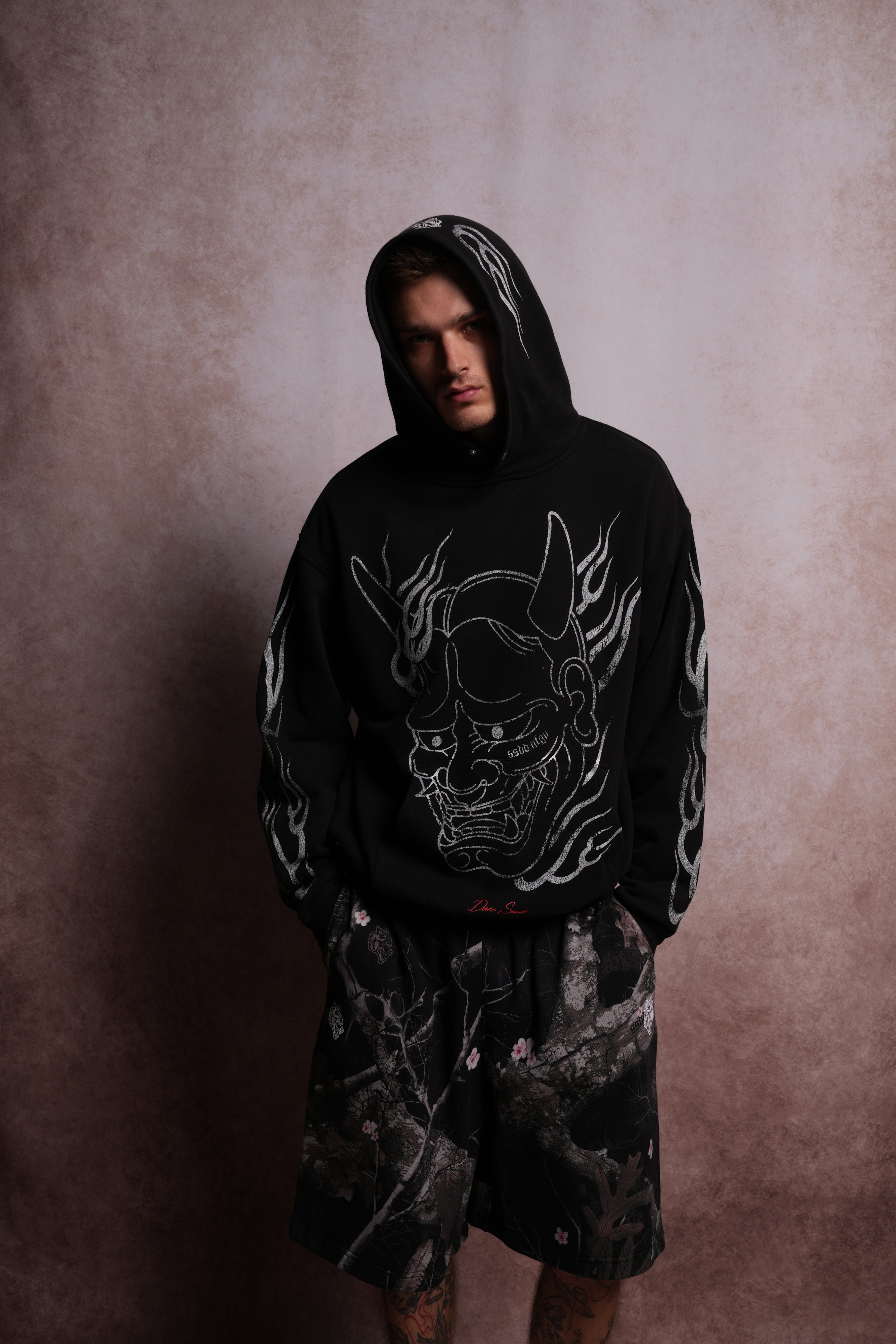 Oni Fire "Pierce" Hoodie in Black