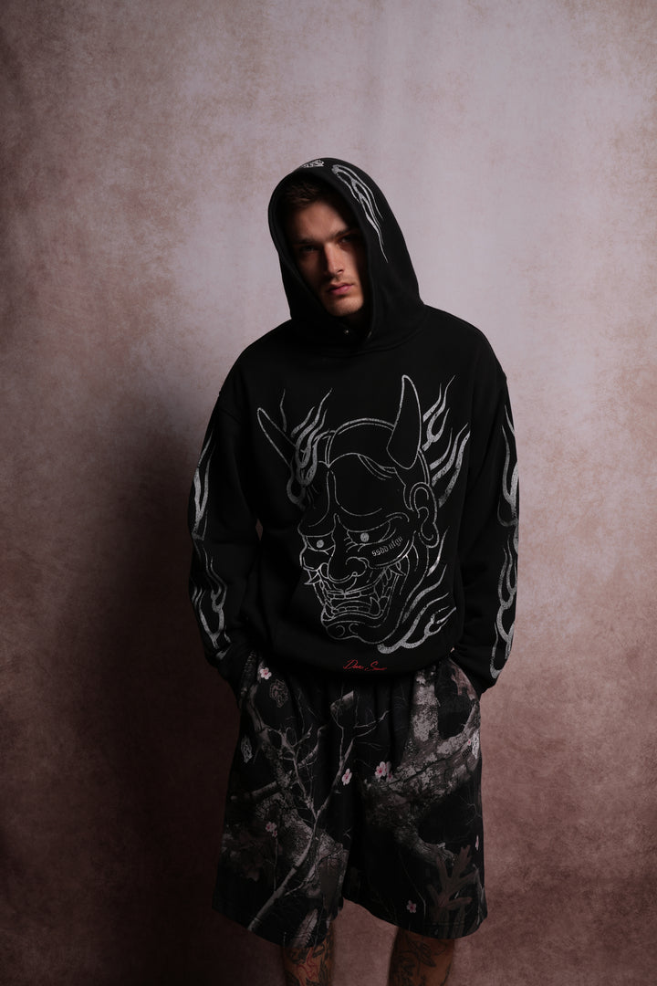 Oni Fire "Pierce" Hoodie in Black