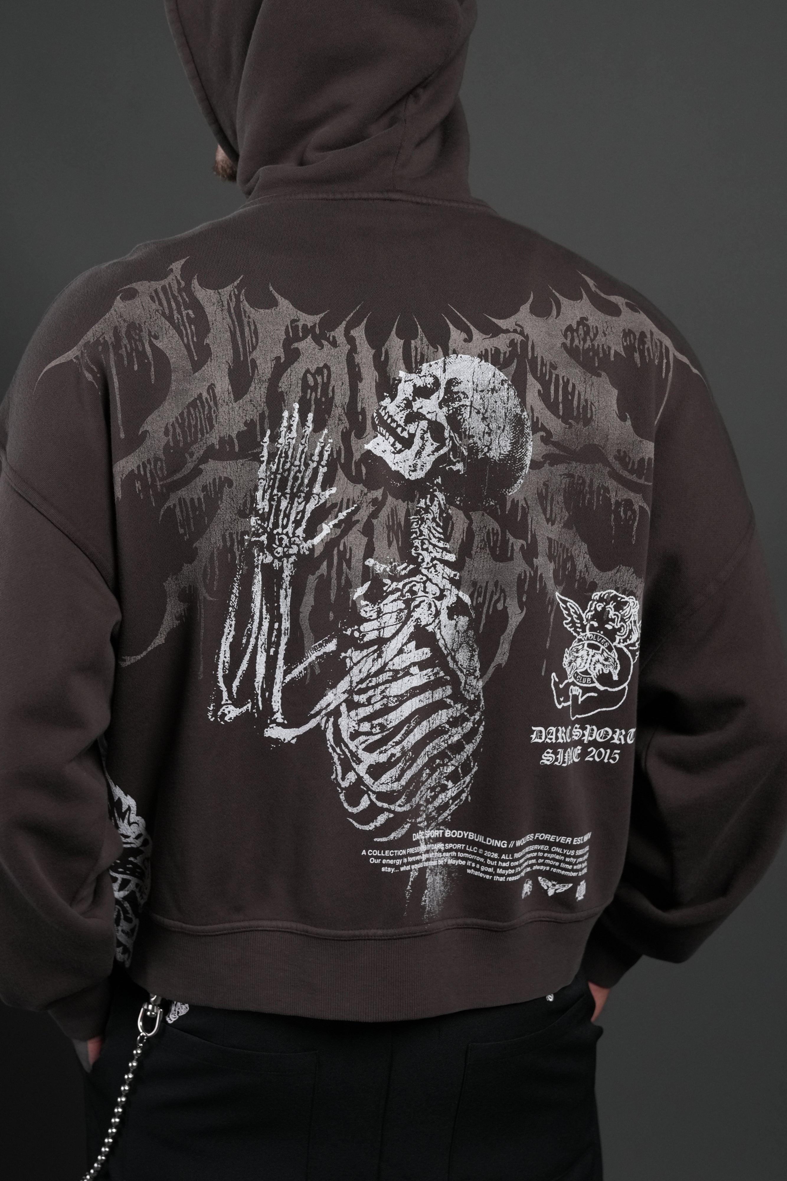 No Weapon Hesh Vex Double Zip Hoodie in Darc Brown – DarcSport