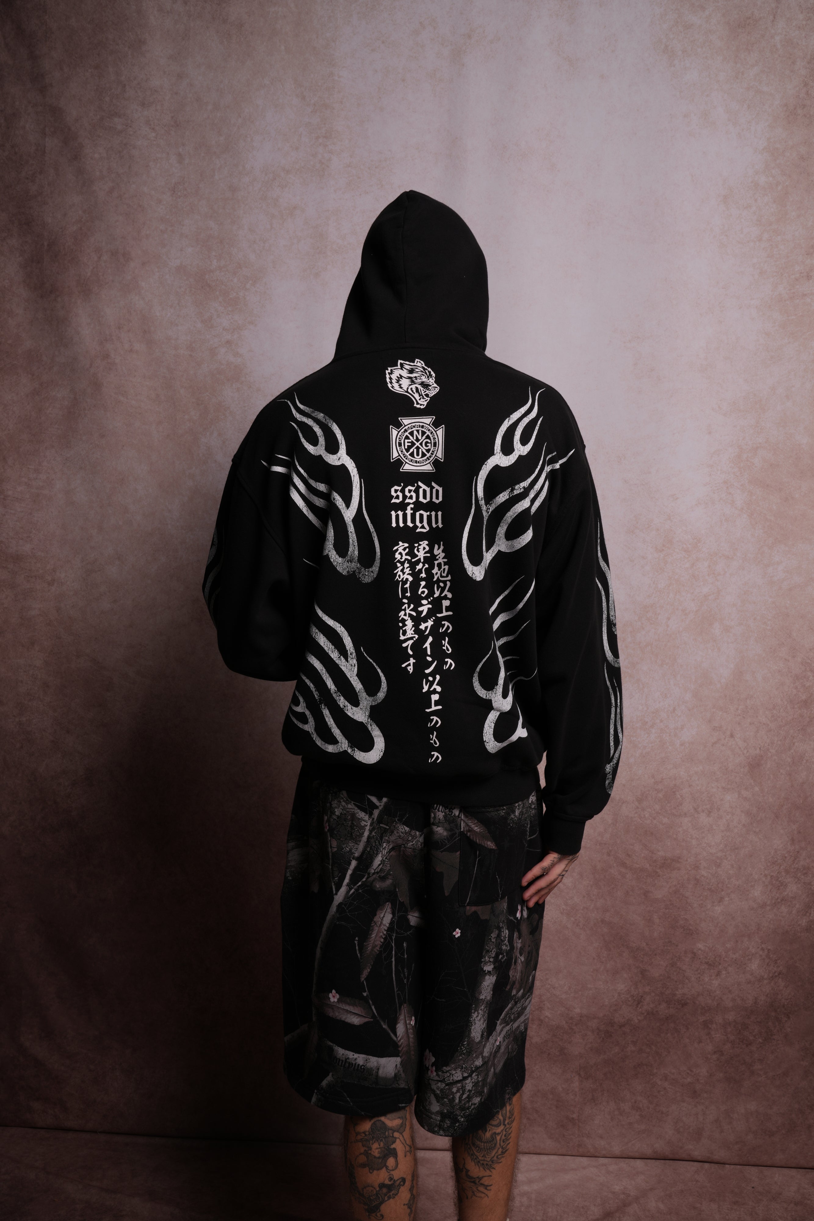 Oni Fire "Pierce" Hoodie in Black