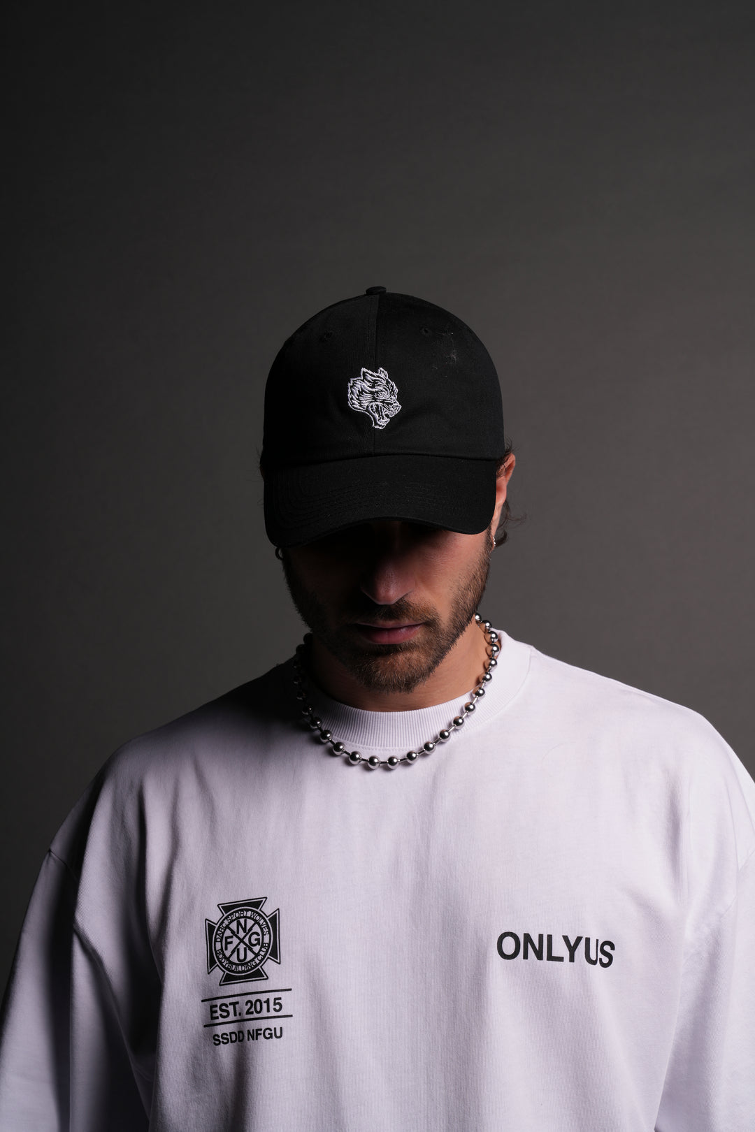 Wolf Head V2 Dad Hat in Black