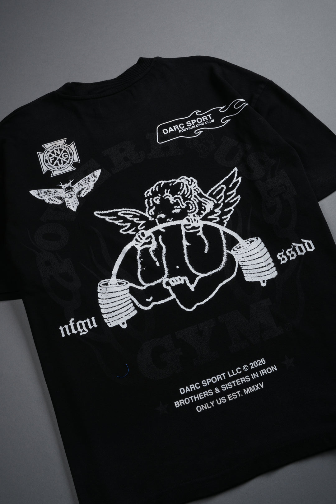 Powerhouse of the Cherub Unisex Premium Oversized Tee in Black Drift Wash