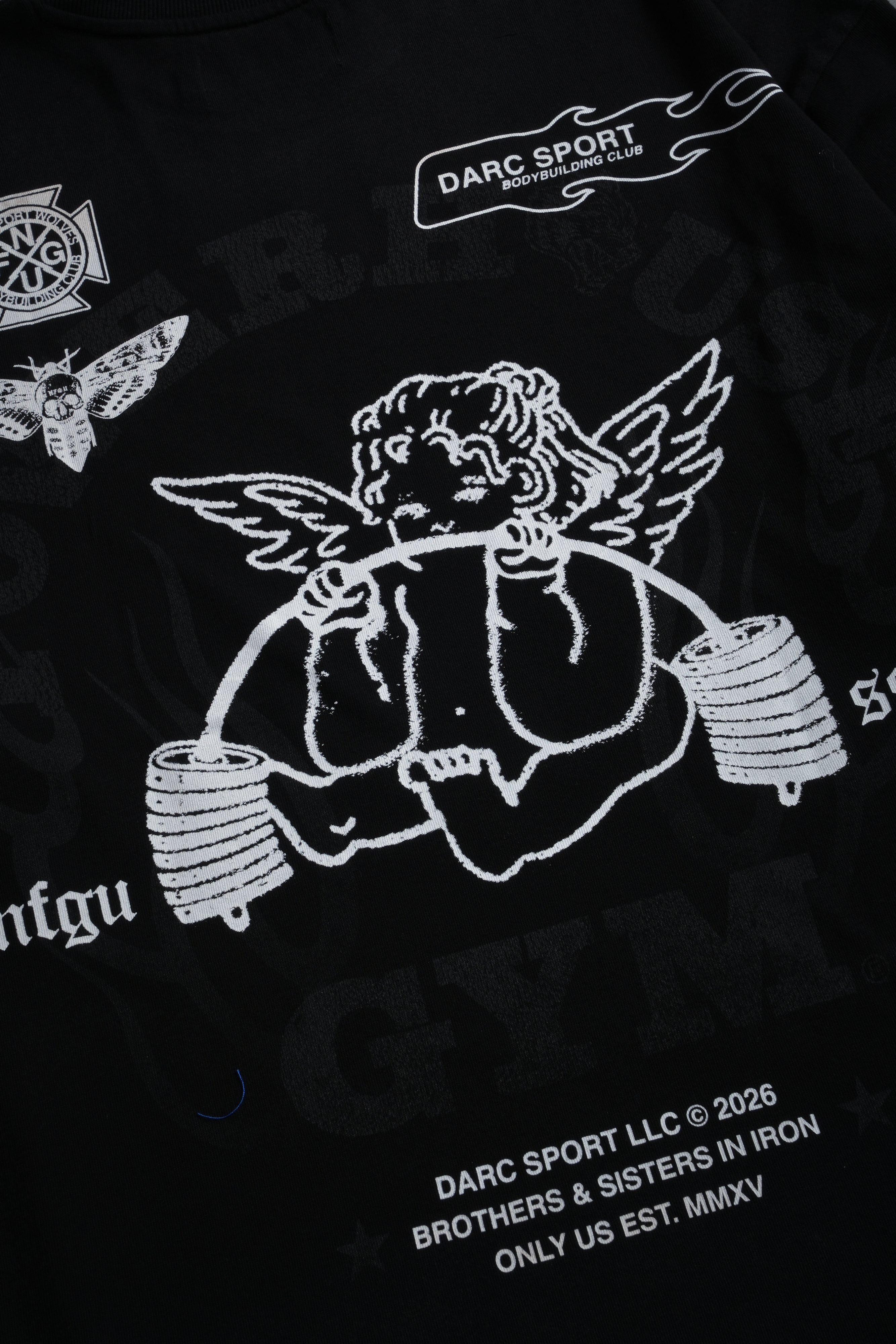 Powerhouse of the Cherub Unisex Premium Oversized Tee in Black Drift Wash