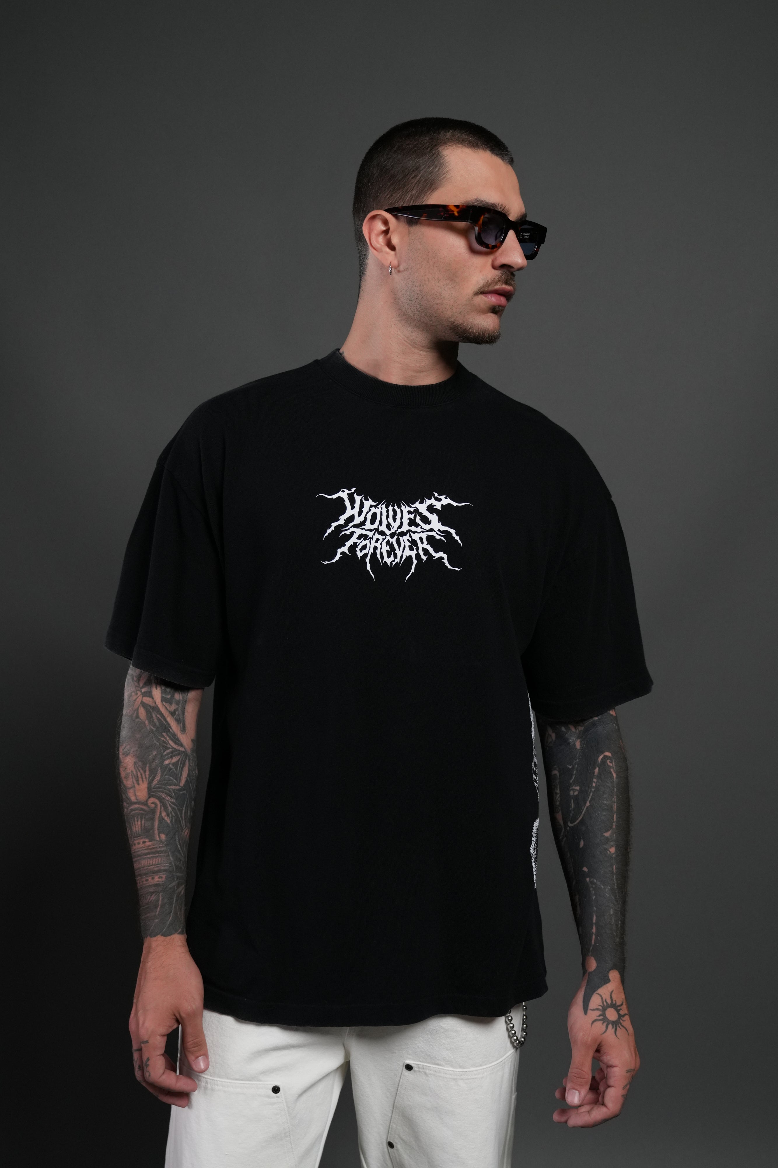 Work In Silence NFGU Premium Oversized Tee in Black