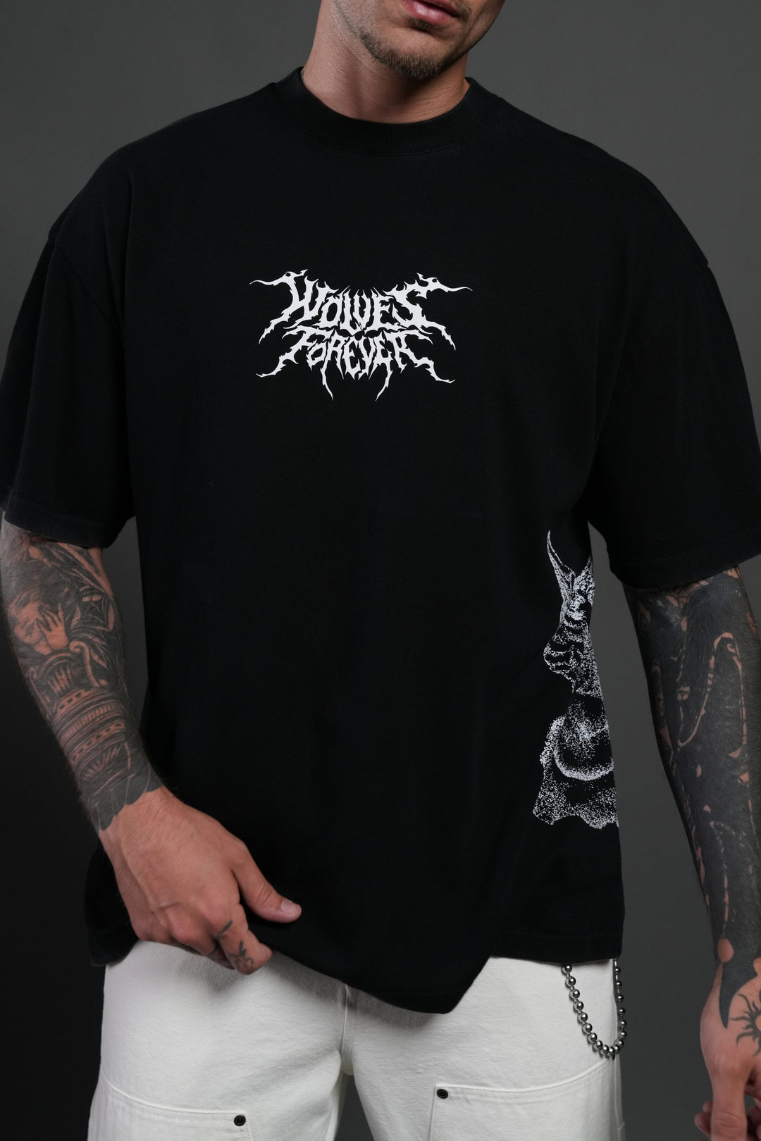 Work In Silence NFGU Premium Oversized Tee in Black