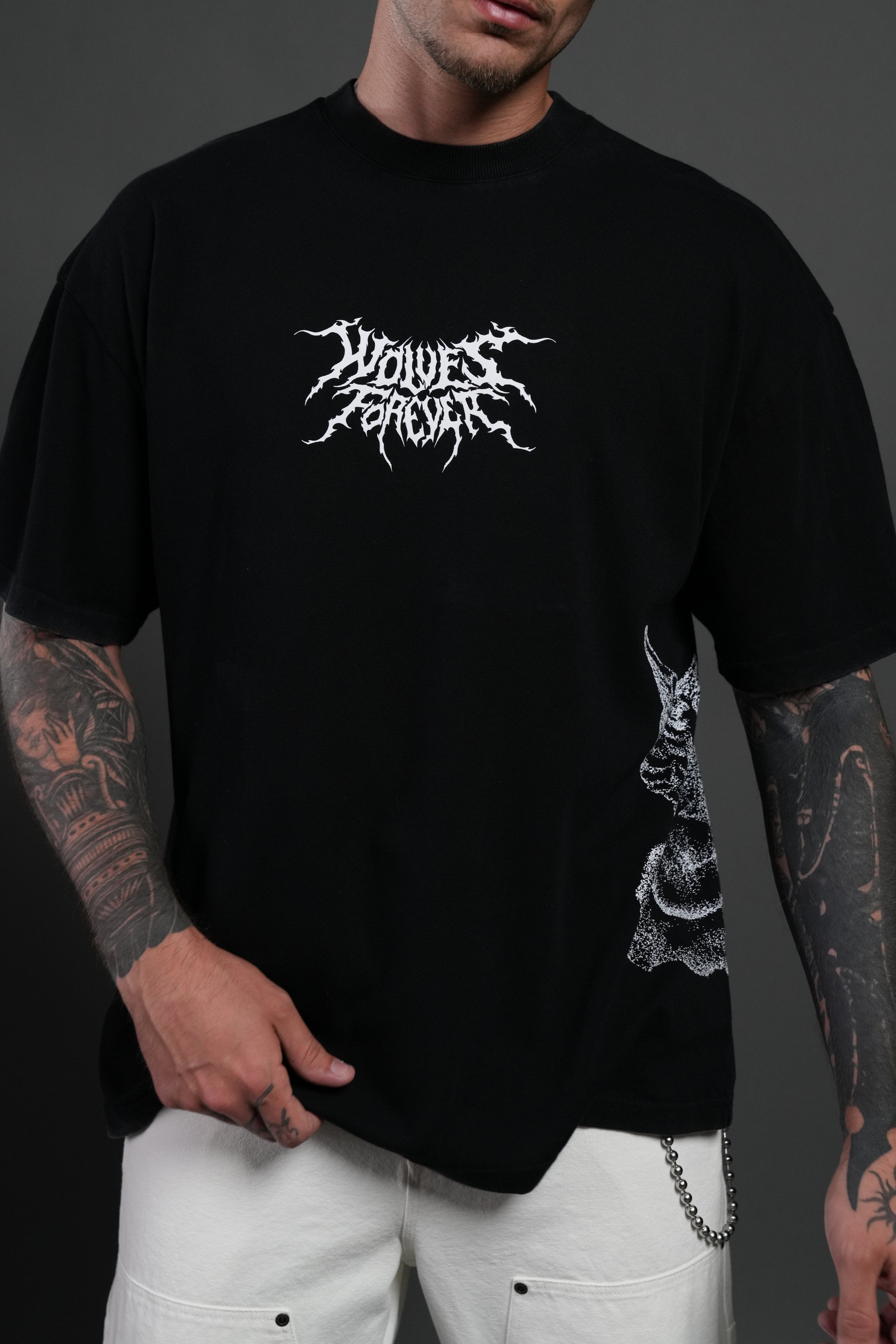 Work In Silence NFGU Premium Oversized Tee in Black