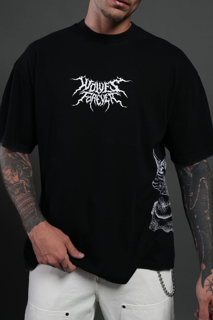 Work In Silence NFGU Premium Oversized Tee in Black