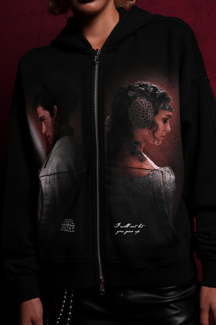 Crossed Paths Darco Double Zip Hoodie in Black