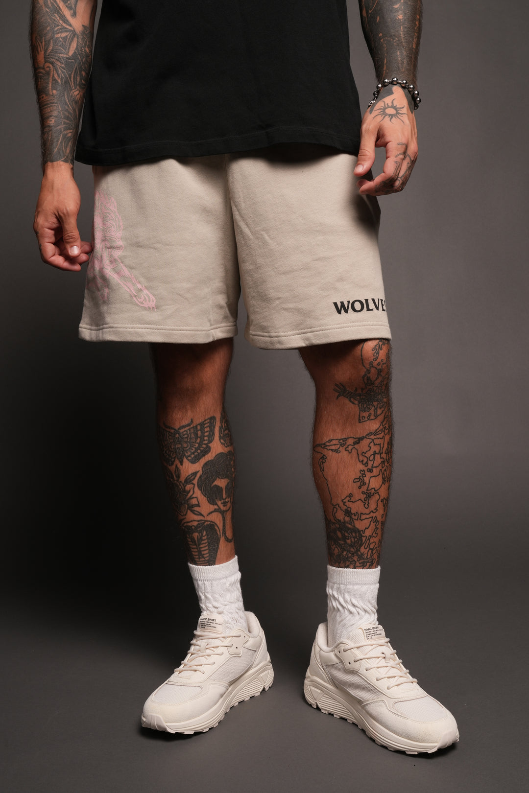Leap Of Faith V2 Oversized Post Lounge Sweat Shorts In Cactus Gray