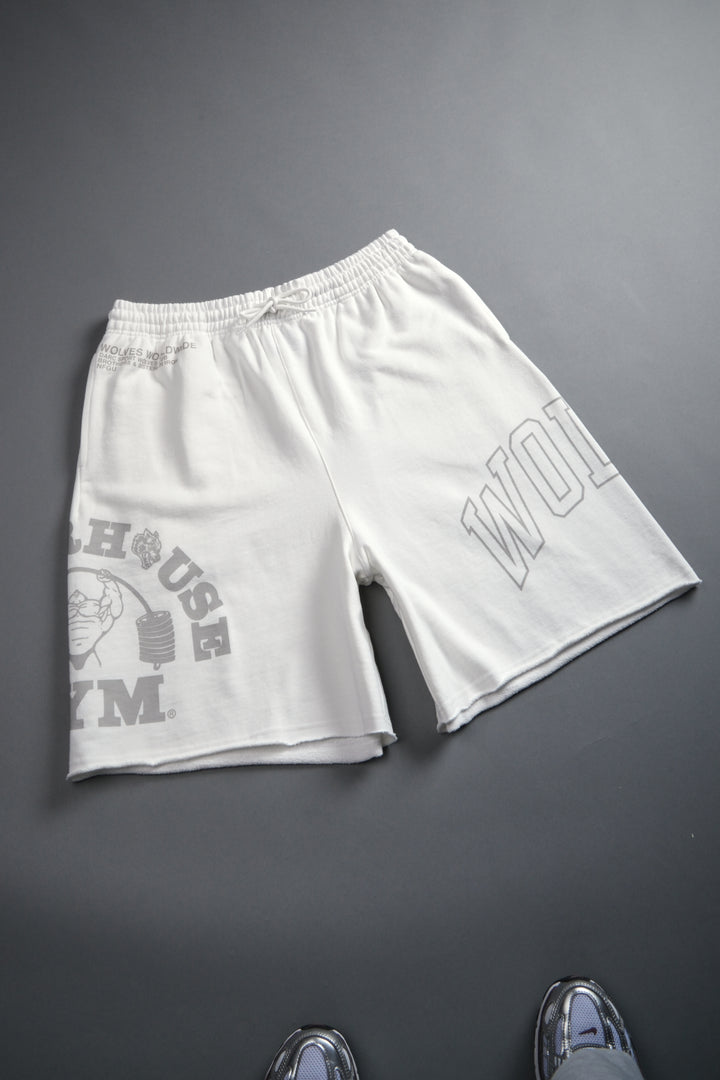 Powerhouse of the Wolves Grunge Brock Sweat Shorts in Cream