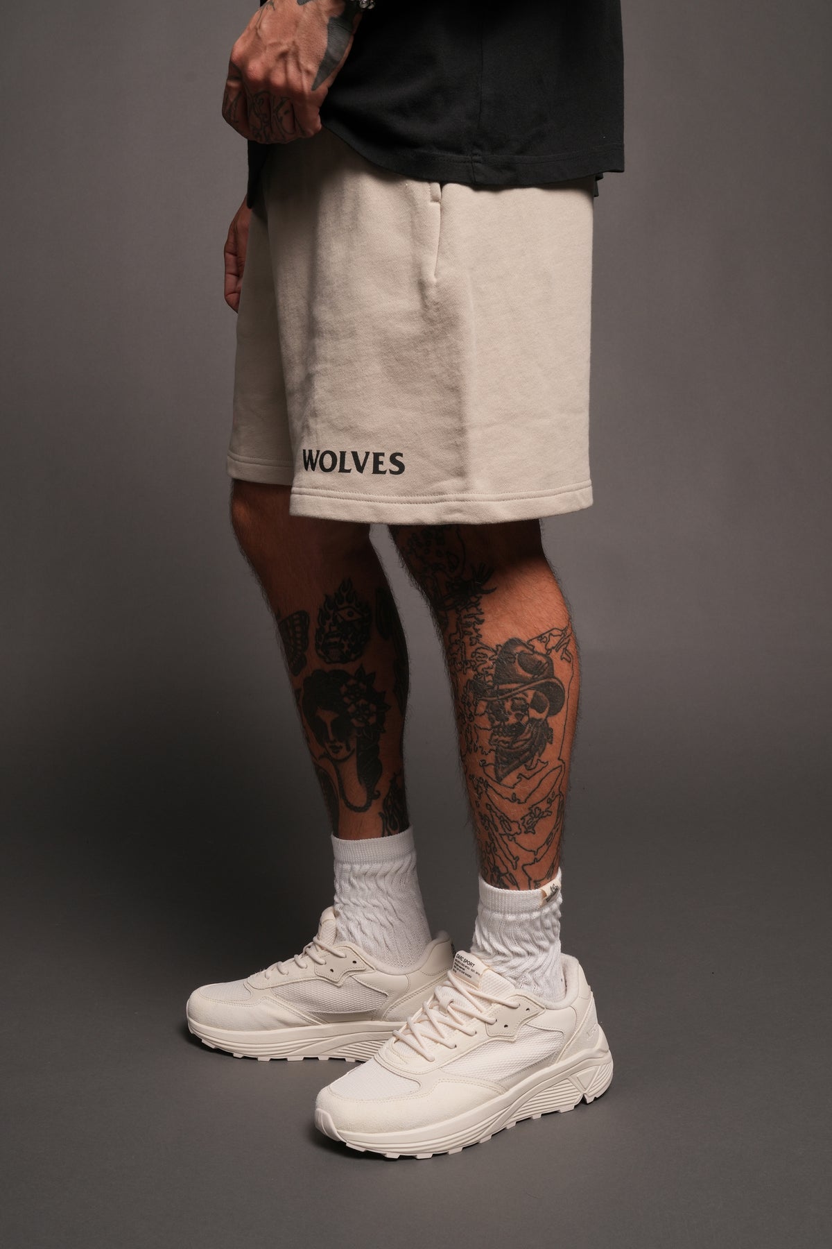 Leap Of Faith V2 Oversized Post Lounge Sweat Shorts In Cactus Gray