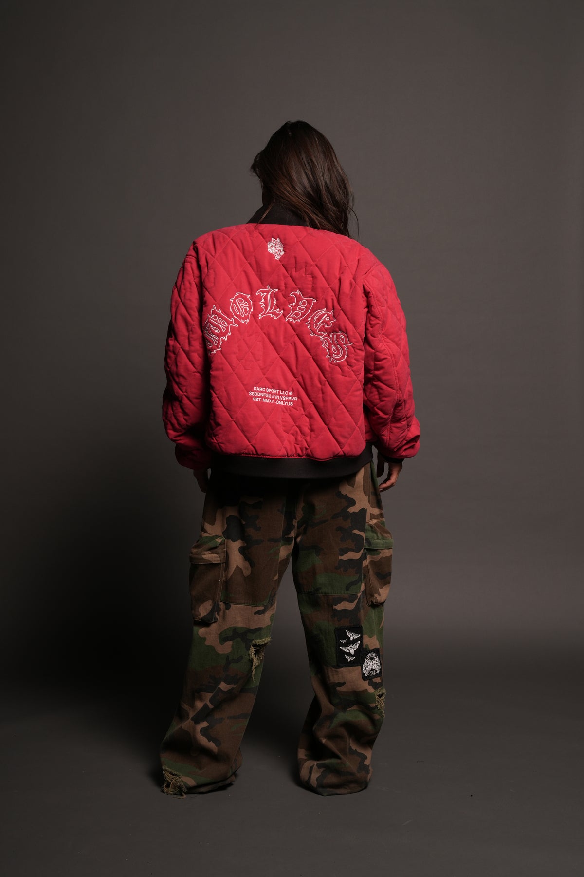 Jason Frvr Cloud Quilted Reversible Bomber Jacket In Black/Oxblood