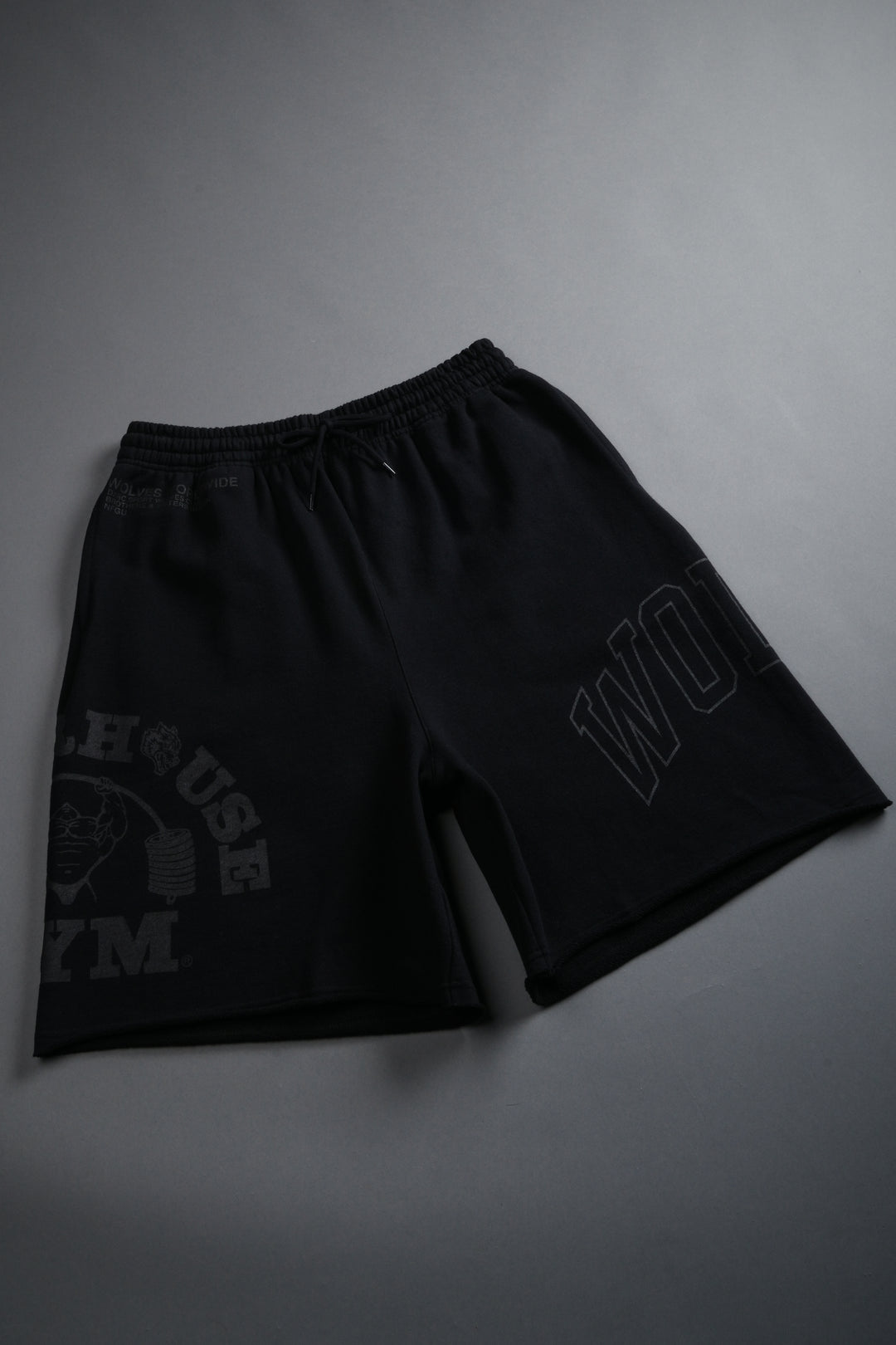 Powerhouse of the Wolves Grunge Brock Sweat Shorts in Black