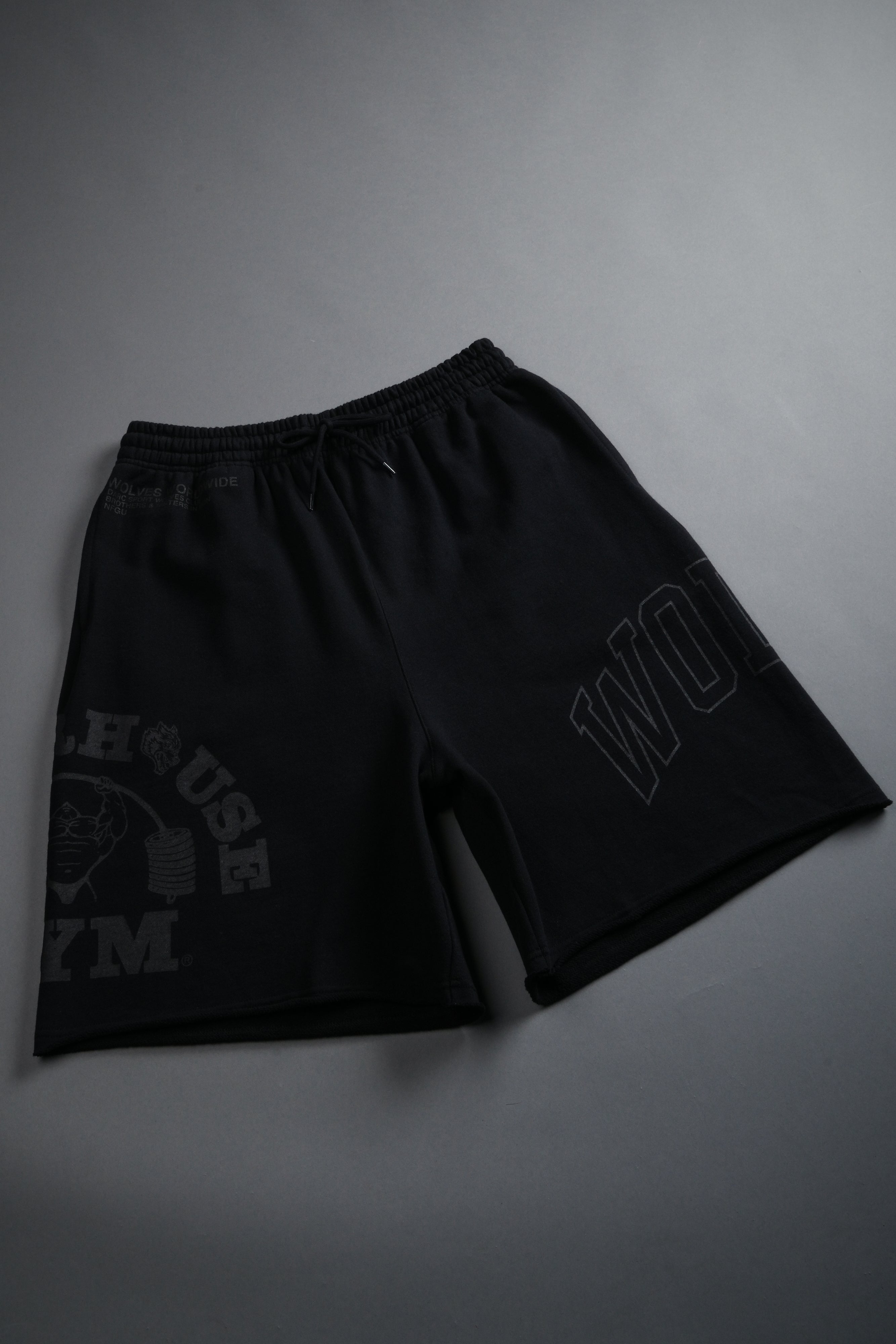 Powerhouse of the Wolves Grunge Brock Sweat Shorts in Black