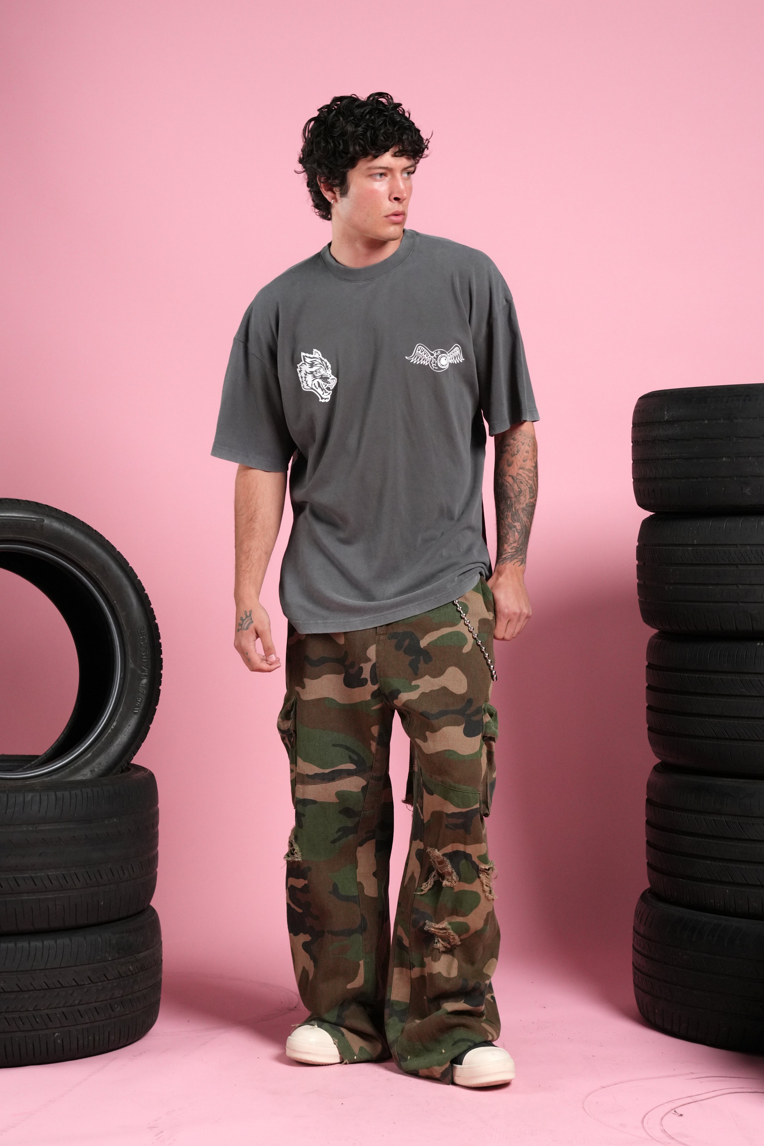 Kulture Klash V2 Premium Oversized Tee in Wolf Gray
