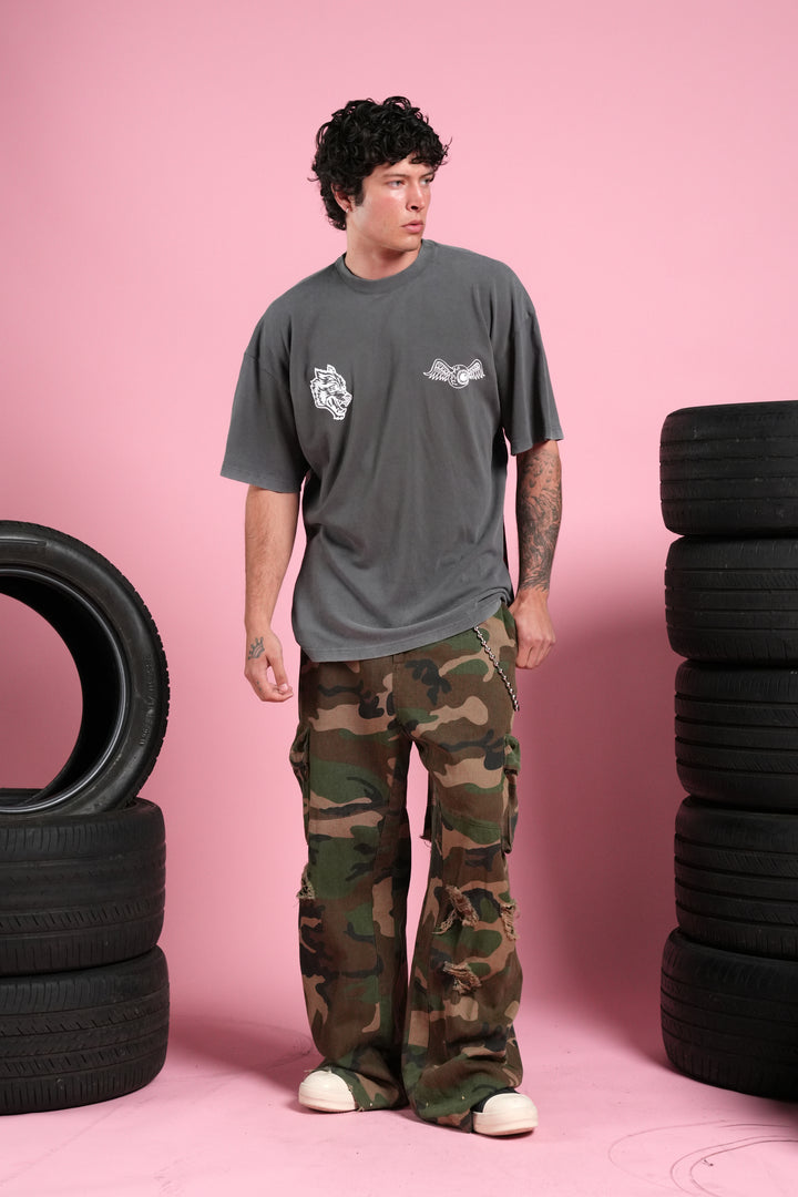 Kulture Klash V2 Premium Oversized Tee in Wolf Gray