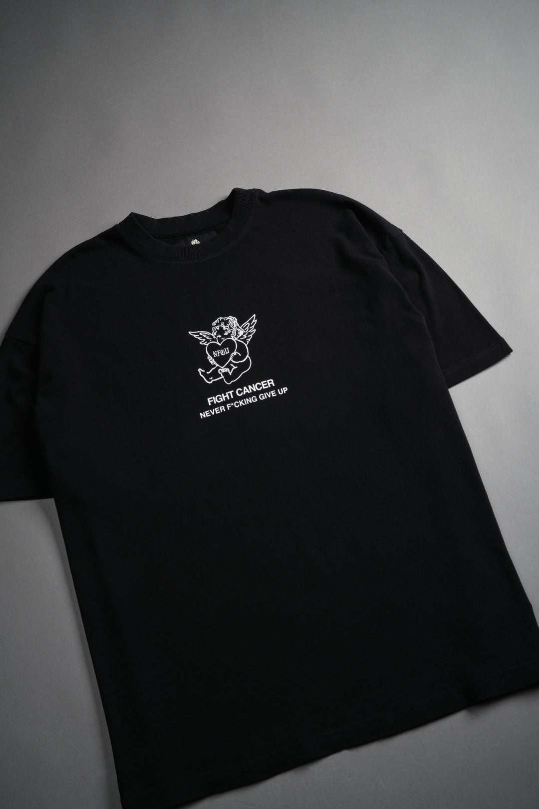 Never F*cking Give Up "Premium" Oversized Tee in Black
