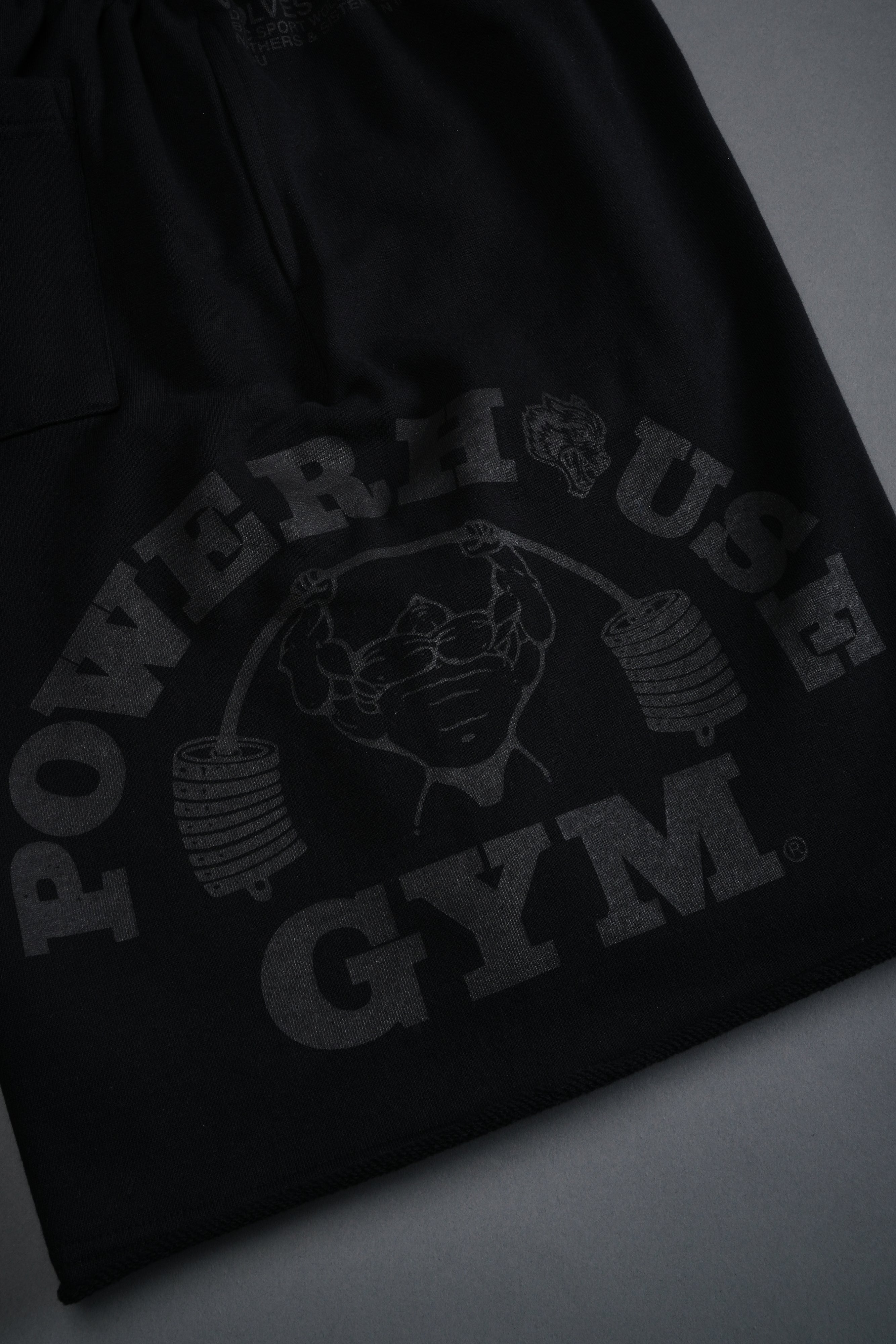 Powerhouse of the Wolves Grunge Brock Sweat Shorts in Black