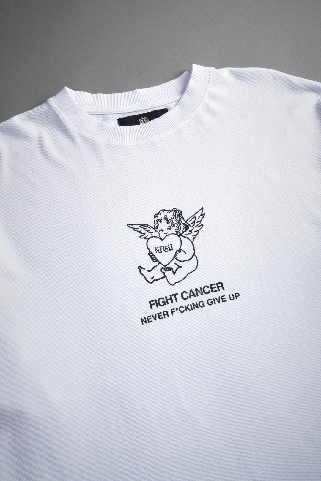 Never F*cking Give Up "Premium" Oversized Tee in White