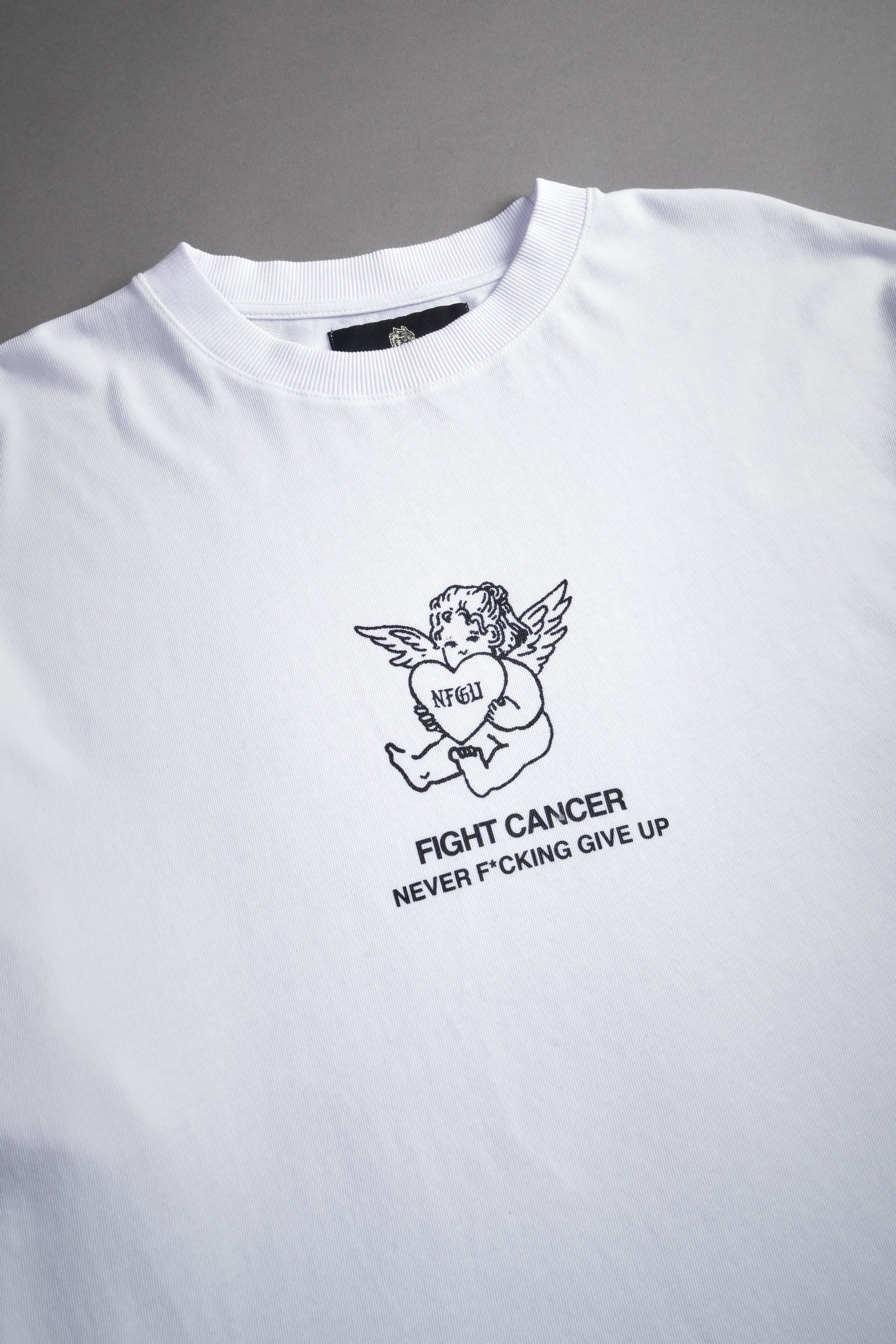 Never F*cking Give Up "Premium" Oversized Tee in White